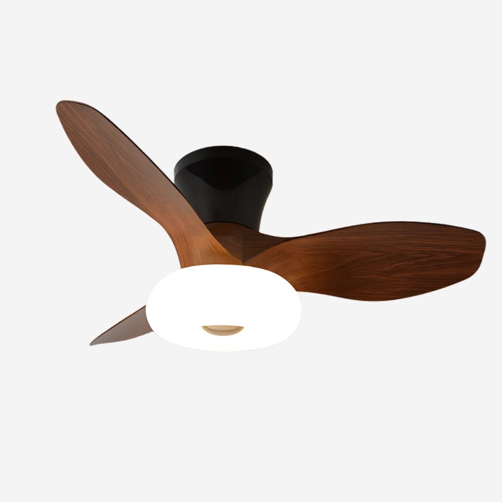 Modern Cream Quiet Led Ceiling Fan Light For Bedroom K1113
