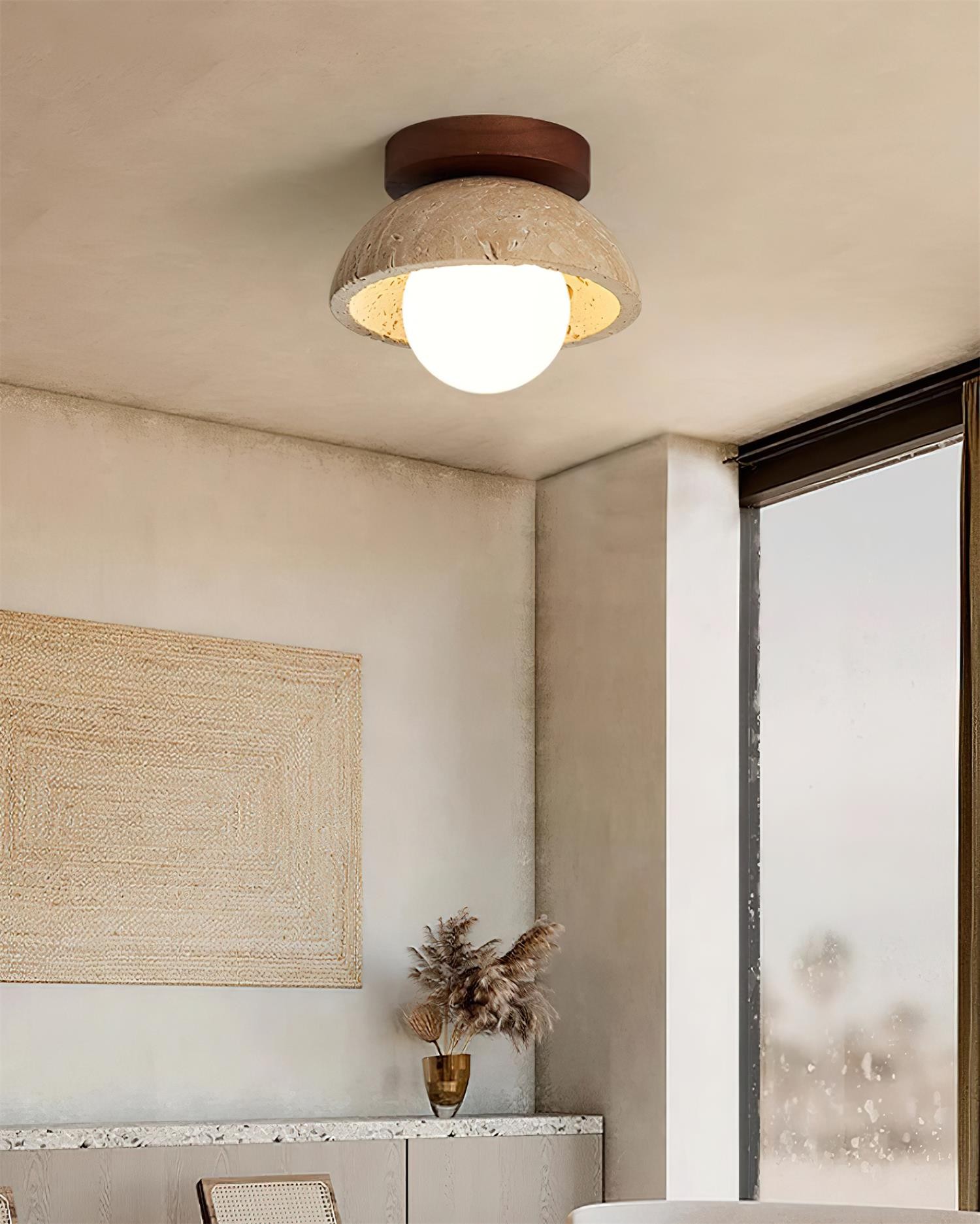 Wabi-Sabi Style Travertine Ceiling Light K592