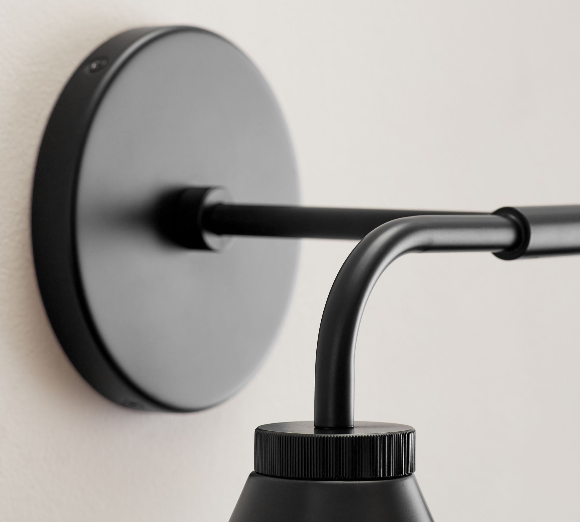 Korvi Iron Tapered Sconce Light - Wall Fixture in Black or Brass K1209