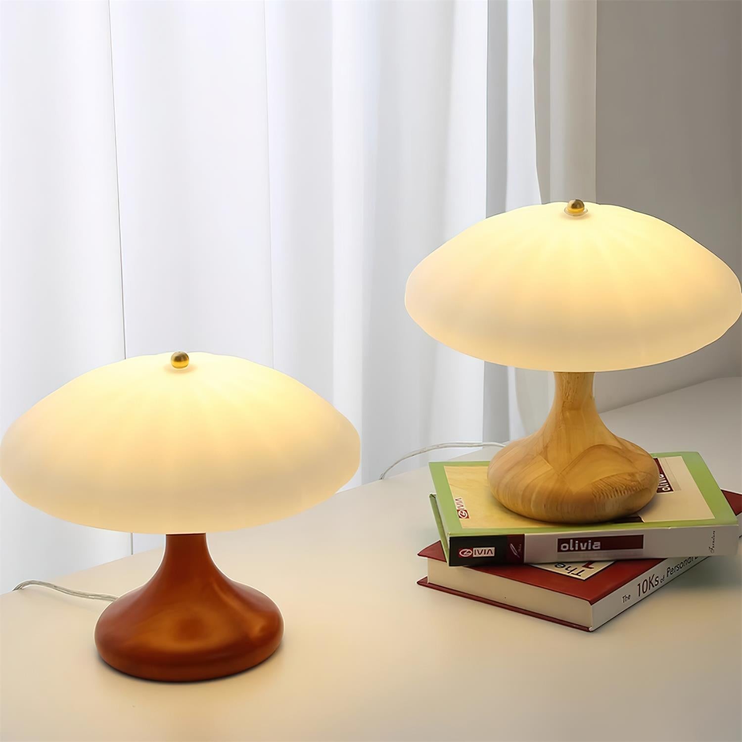 Mushroom Shape Curved Table Lamp K697