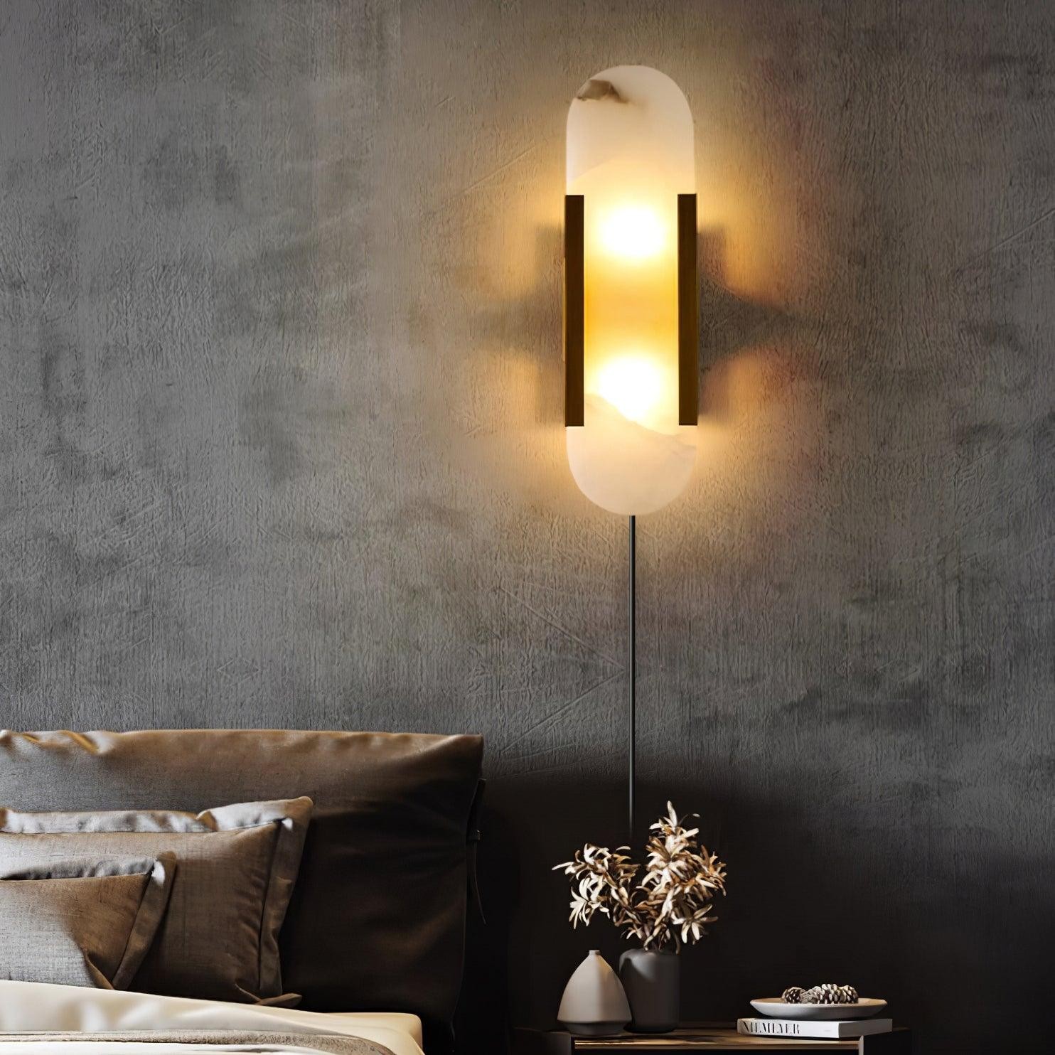 Alabaster Elongated Plug In Wall Lamp K501