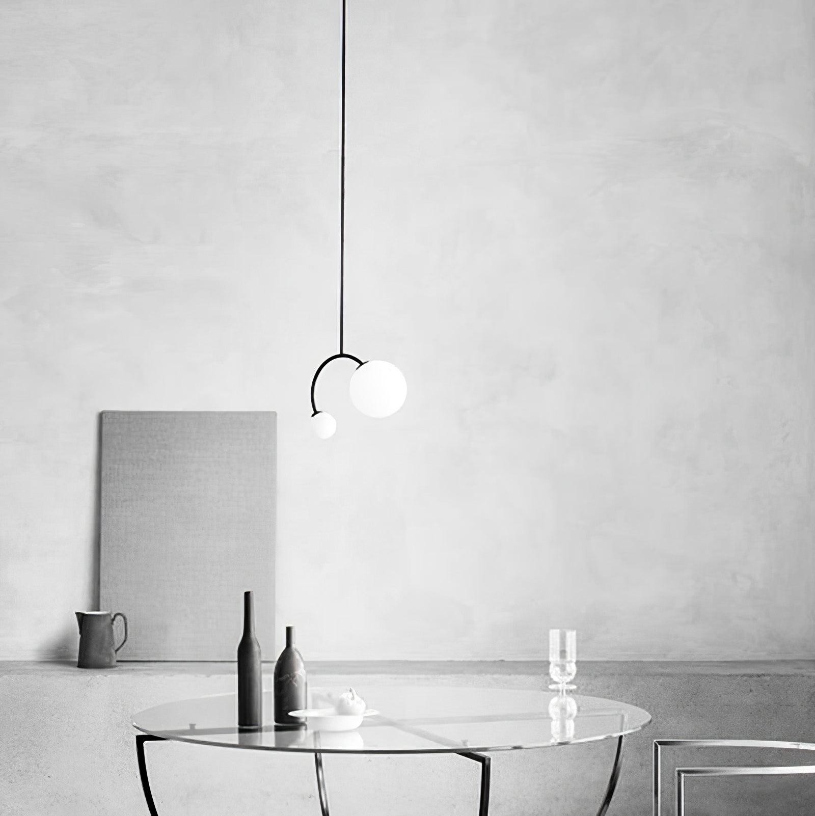 Creative Double Heads Glass Pendant Lamp K249