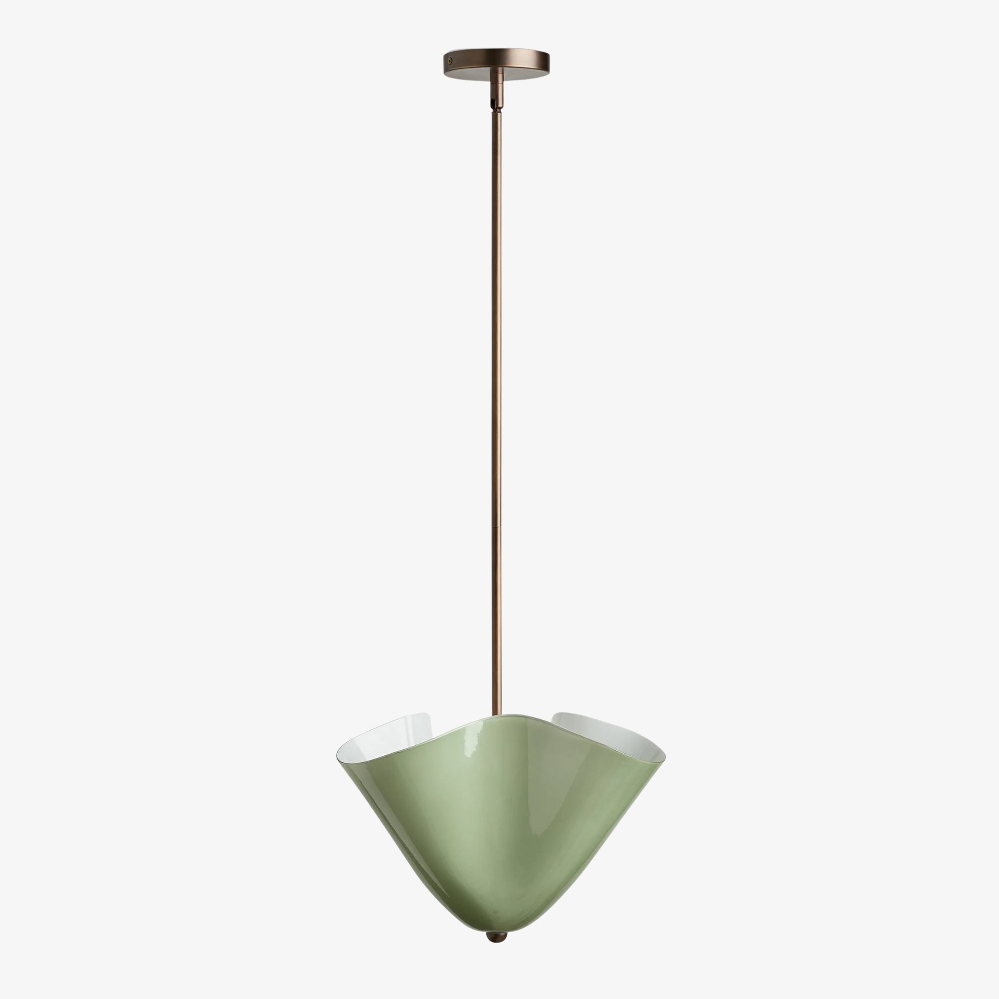 Bellina Radner Pendant Light – Colored Glass Shade with Brass Detail for Modern Spaces K1131