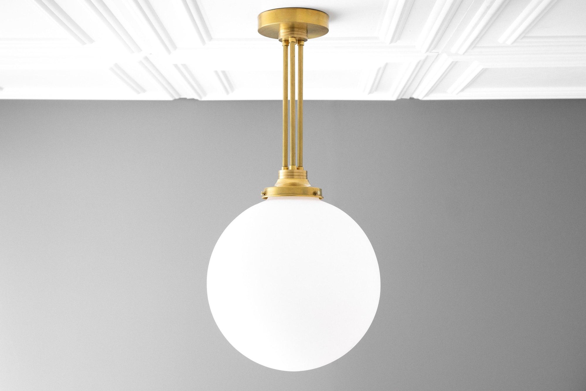 Glorica Glass Frosted Globe Pendant Light - Art Deco Hanging Light for Home K1514