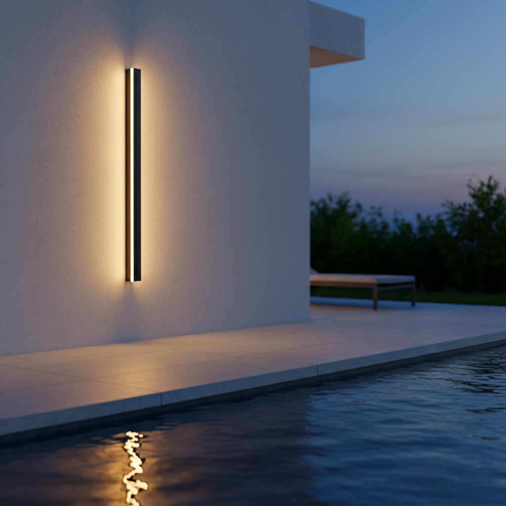 Edge Smooth Minimalist Linear Metal Outdoor Wall Lamp D965