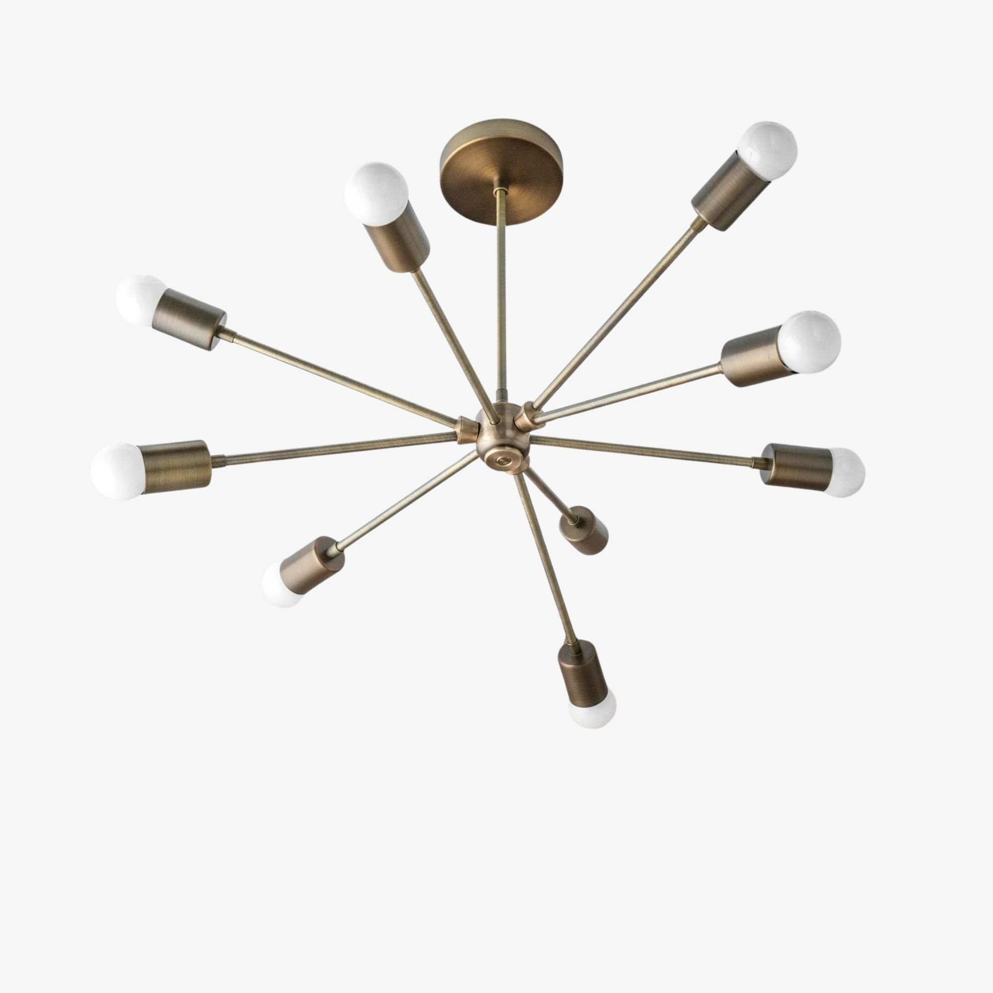 Mobilux Line Mid Century Sputnik Chandelier - Modern Brass Ceiling Light K1141