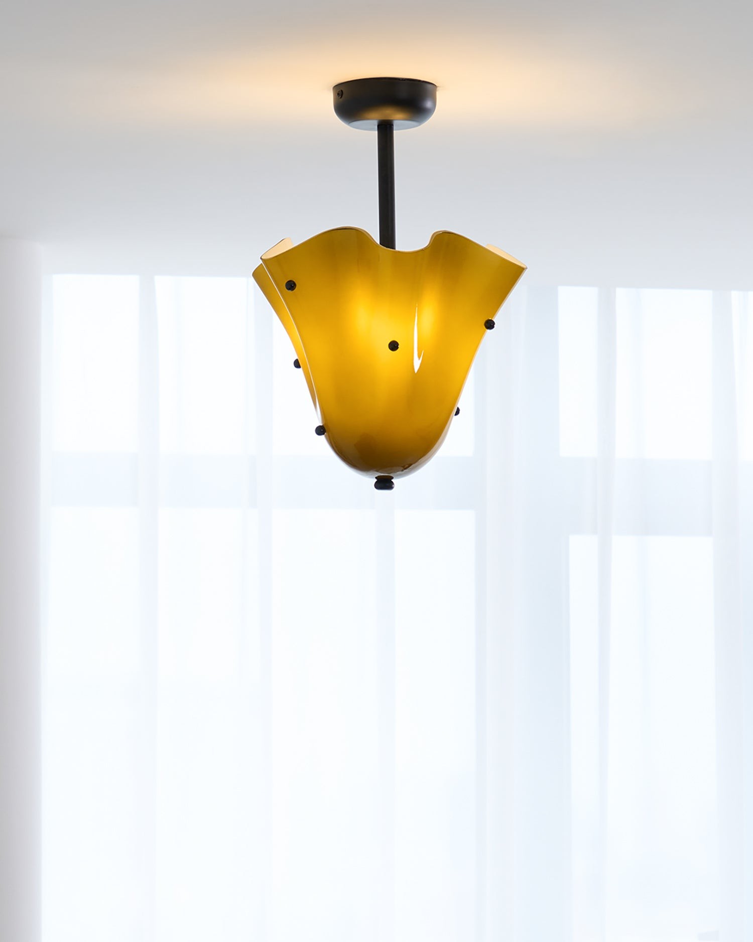 Bellina Glass Flush Mount – Artistic Fazzo Ceiling Lamp for Bedroom or Hallway K1133