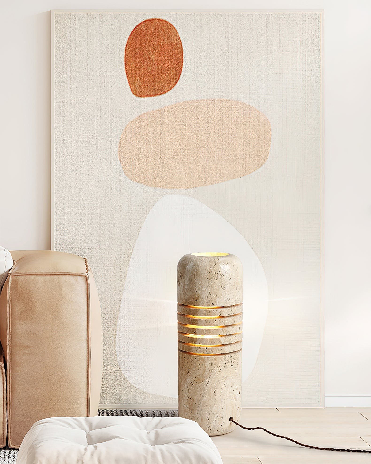 Antique Creative Yellow Travertine Floor Lamp K820