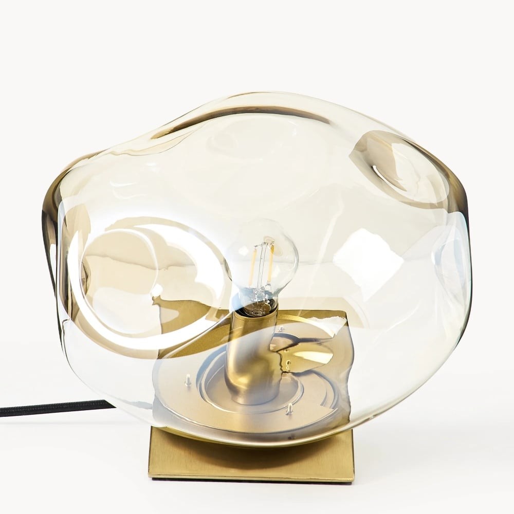 Glissora Glass Table Lamp - Soft Sculptural Glass Form for Living Room or Bedroom K1764