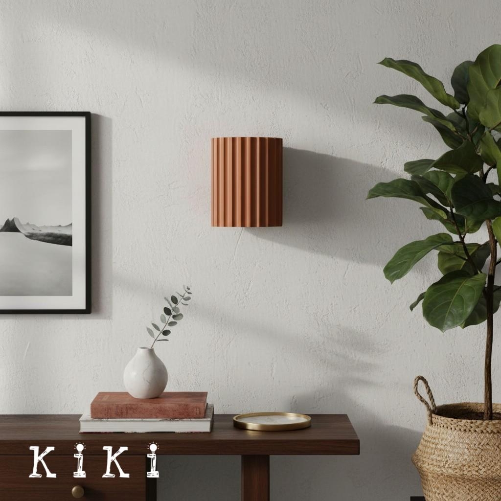 Striped Semicircle Resin Wall Lamp - Contemporary Accent Lighting for Living Room K95
