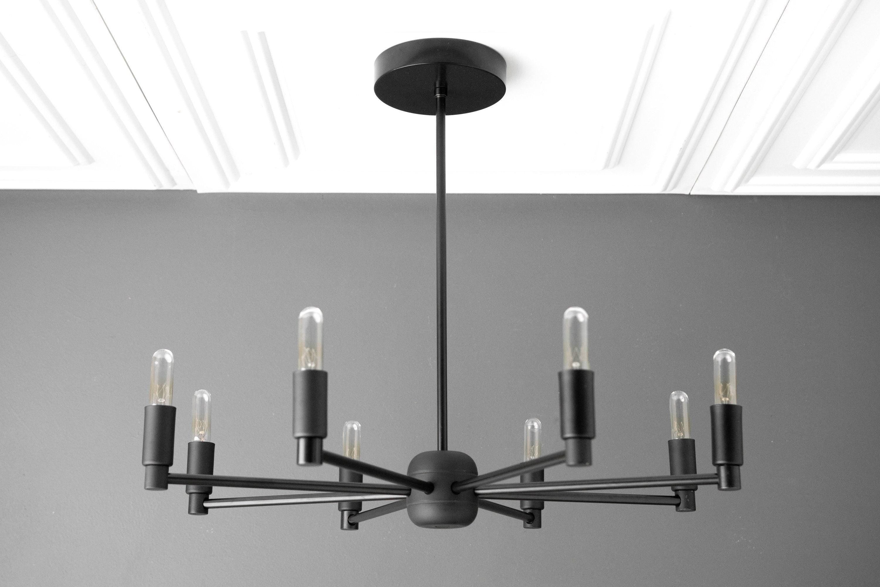 Mobilux Line Modern Chandelier - 8 Arm Mid Century Hanging Light K1497