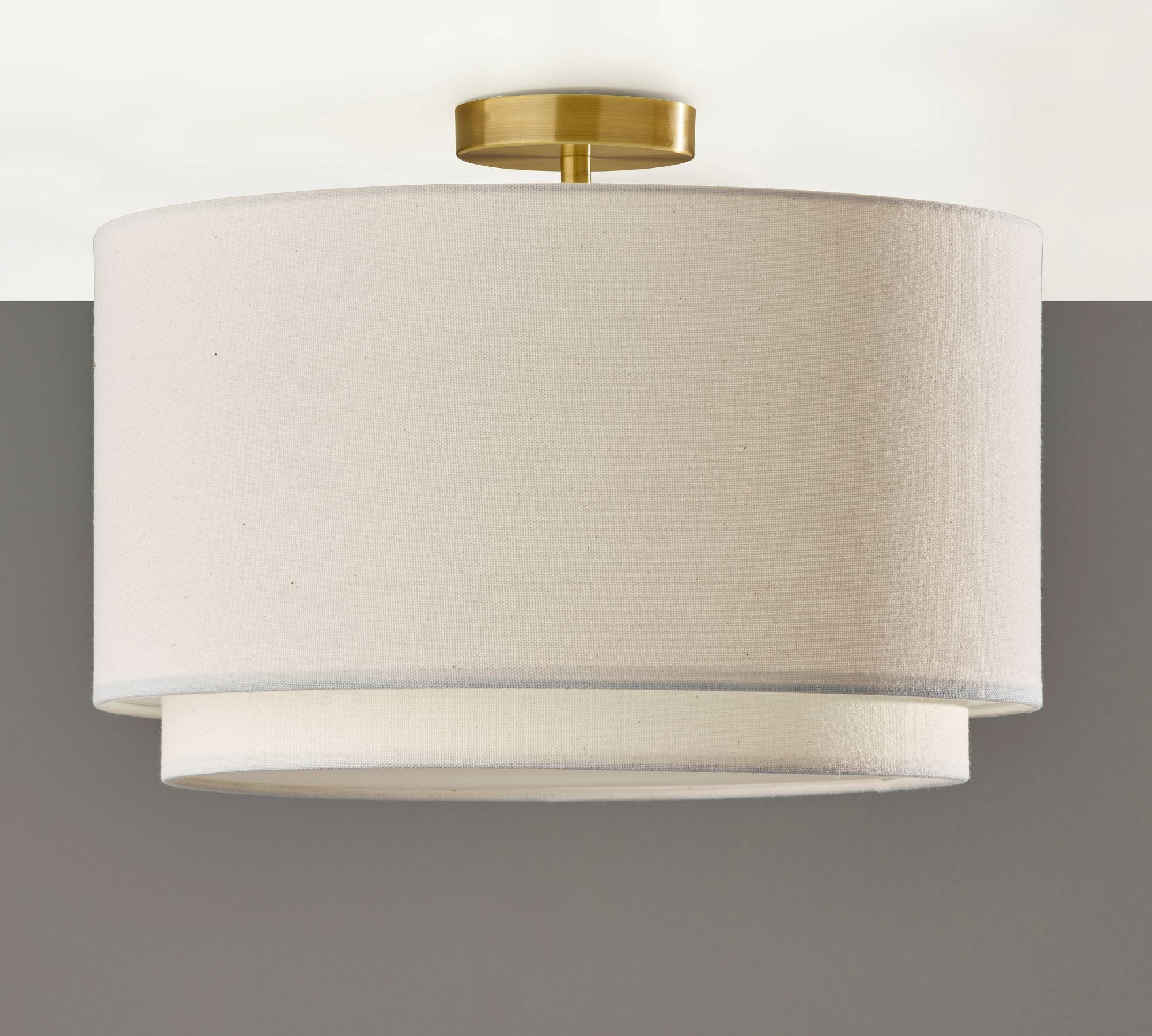 Dumora Double Layer Drum Shade Ceiling Light – Modern Flush Mount for Living & Dining K1328