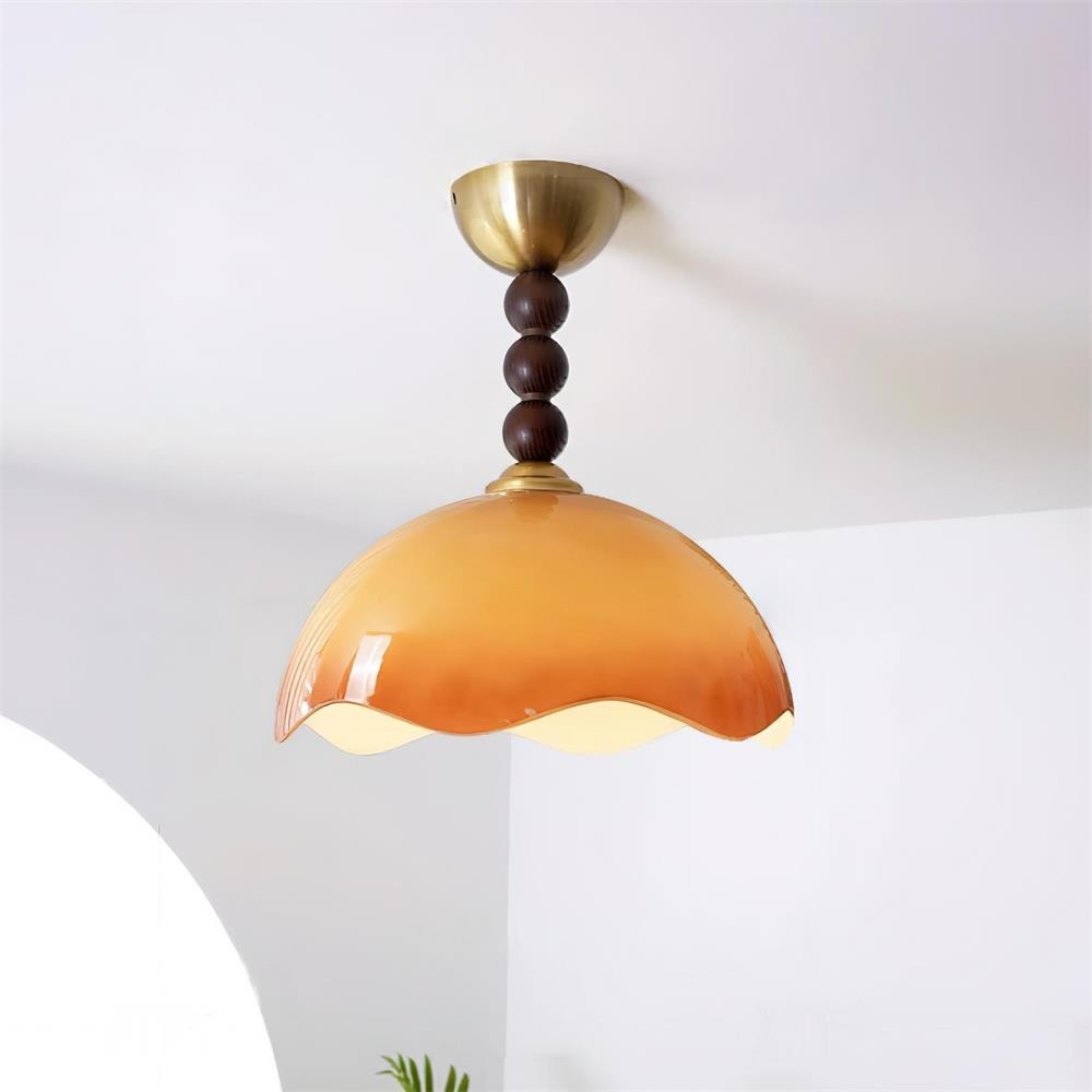 Vintage Cream Eggshell Wave Ceiling Light K769