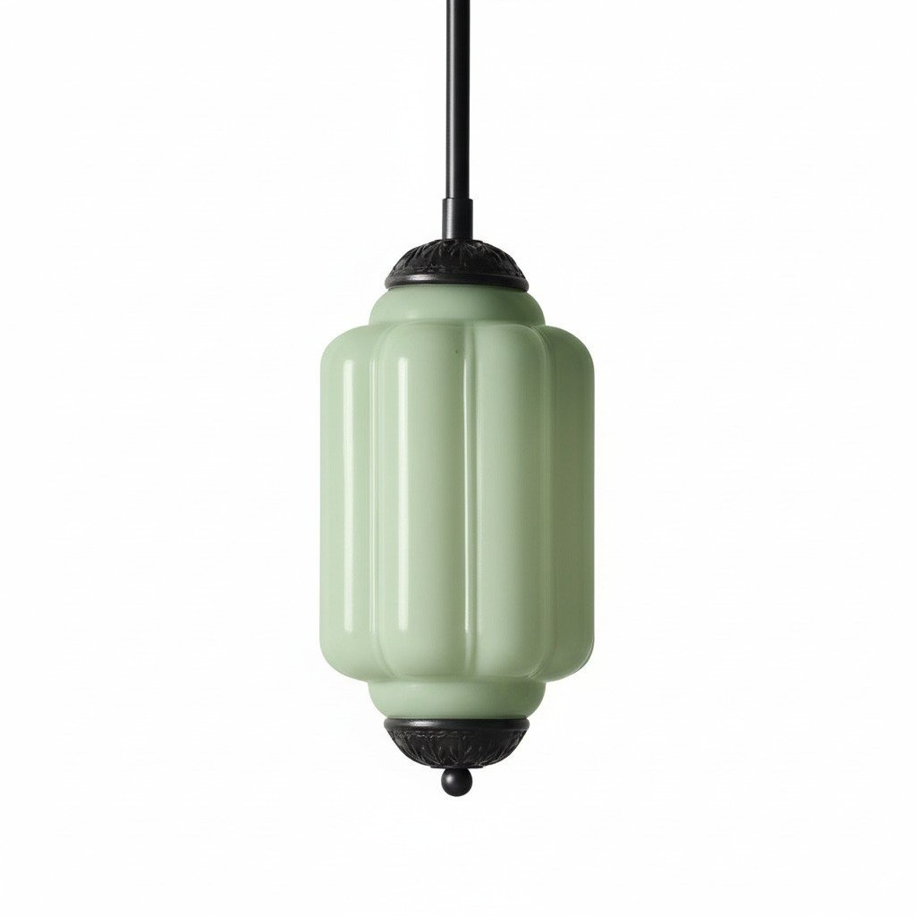 Eloise Classic Glass Pendant Light - Retro Glass and Metal Hanging Lamp for Kitchen Island Cafe K1475