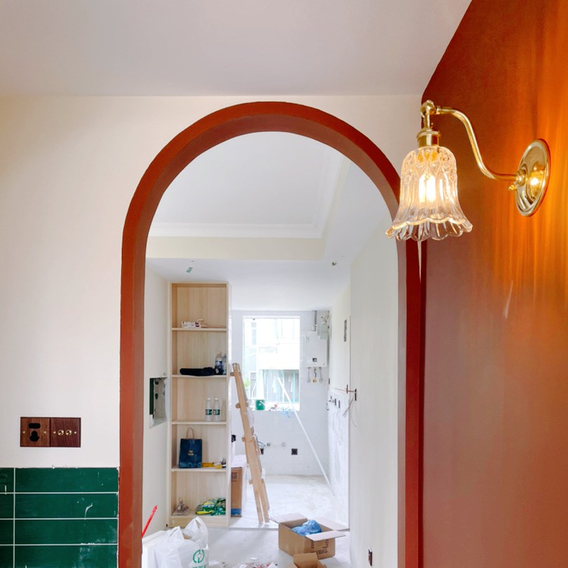 Retro Brass Glass Wall Lamp
