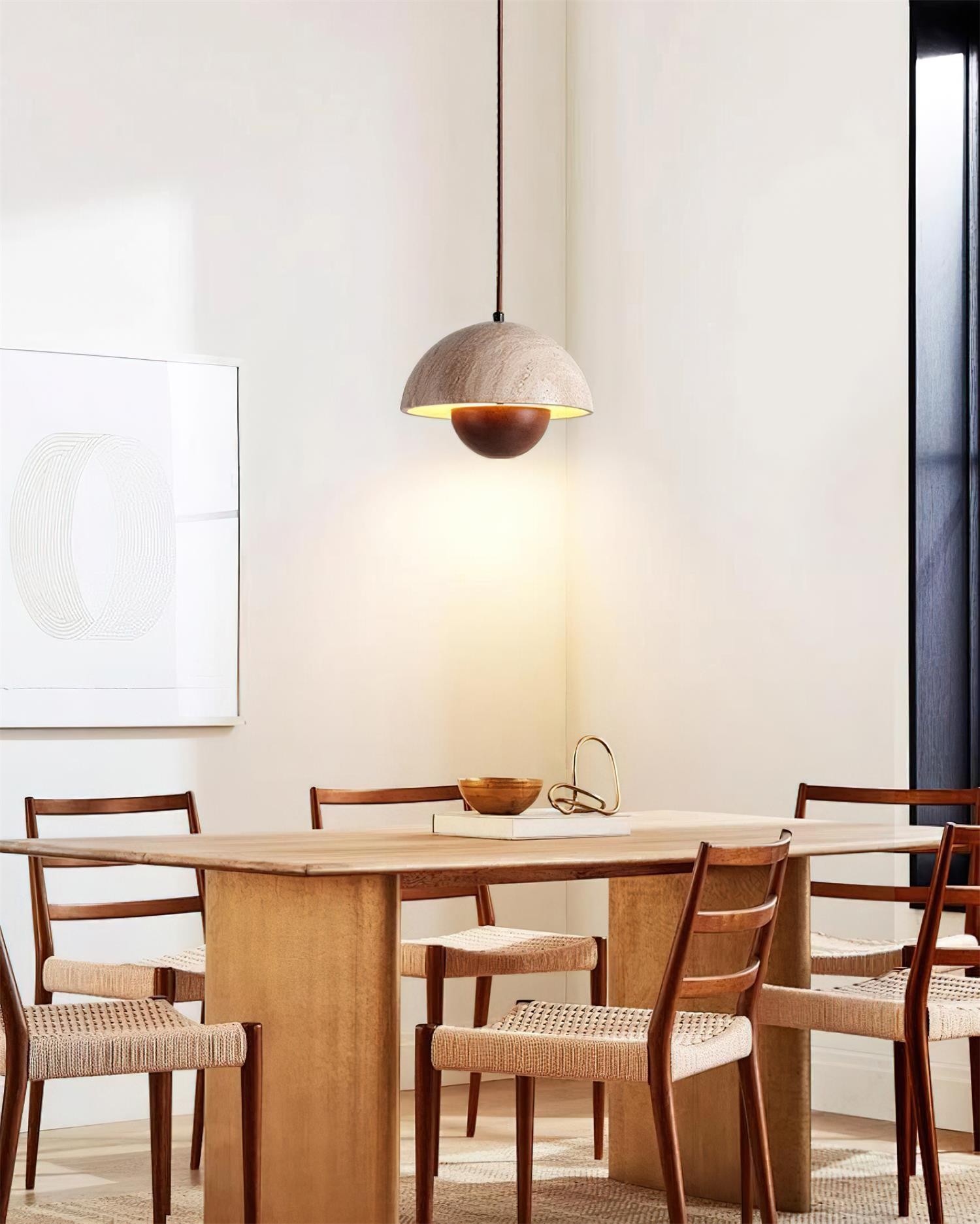 Natural Travertine Flower Bud Design Pendant Lamp K884