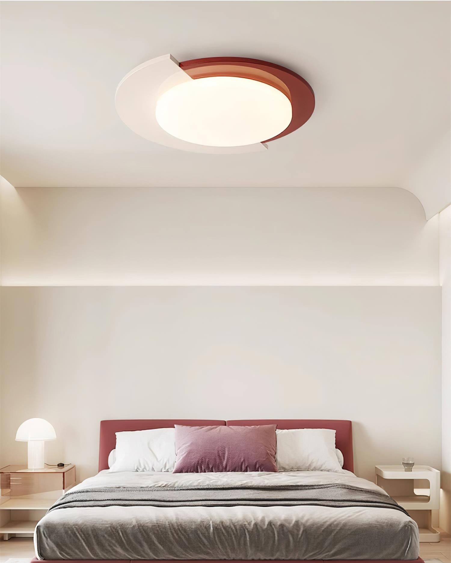 Red And White Round Ceiling Light K651