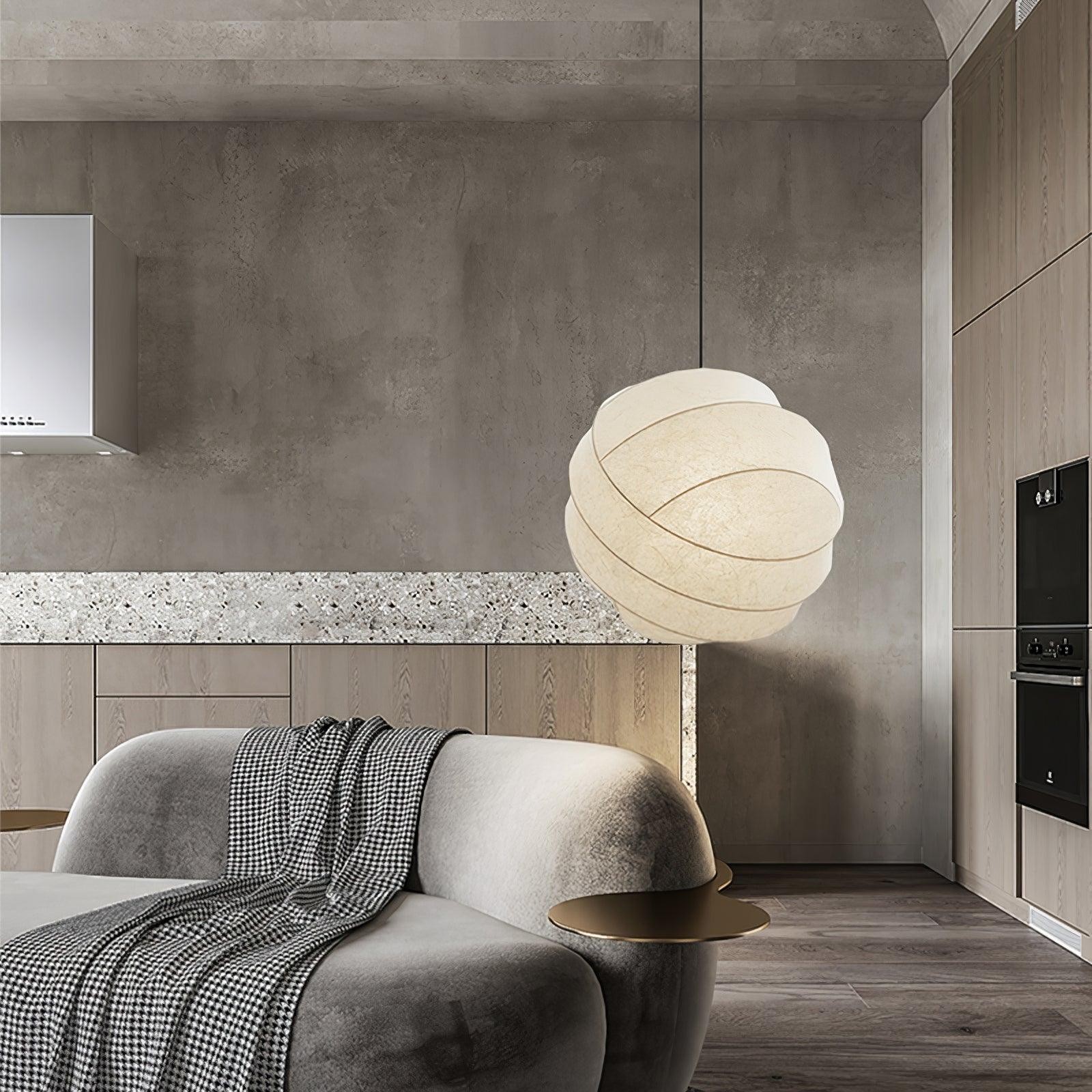 Wabi-Sabi Style Fiber Cocoon Pendant Lamp K732