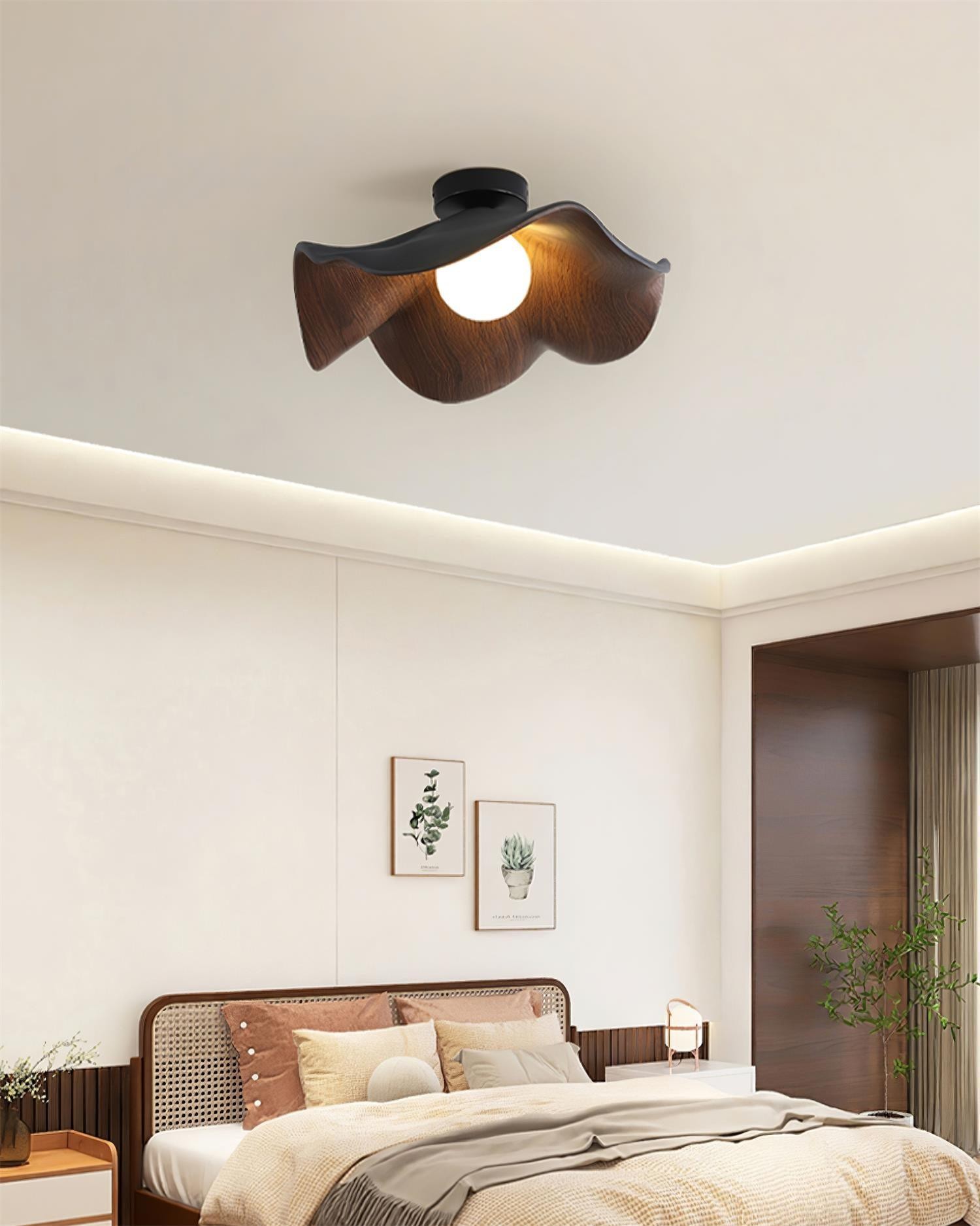 New Modern Simple Walnut Grain Ceiling Light K300