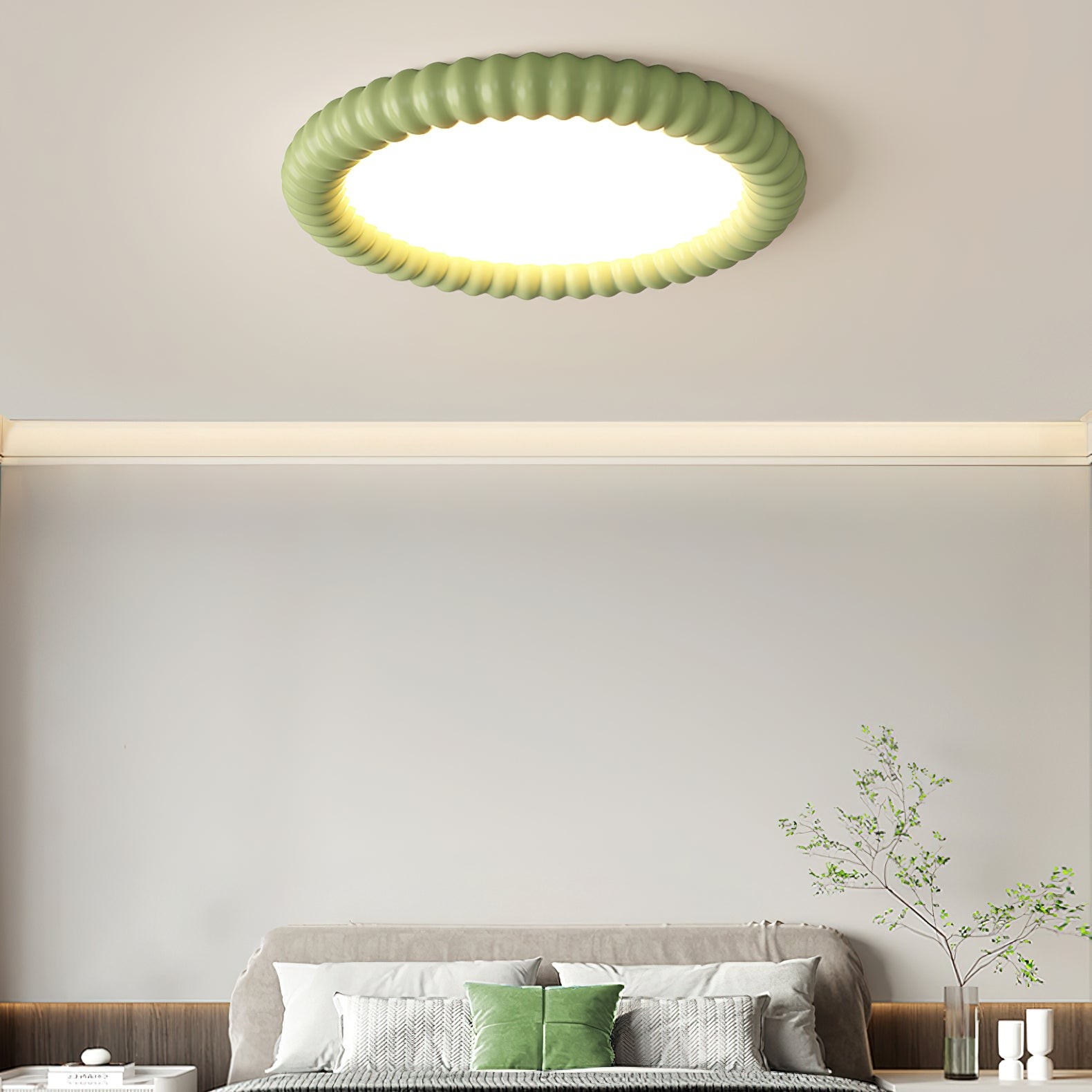 Cream Style Ripple Ring Ceiling Lamp K633