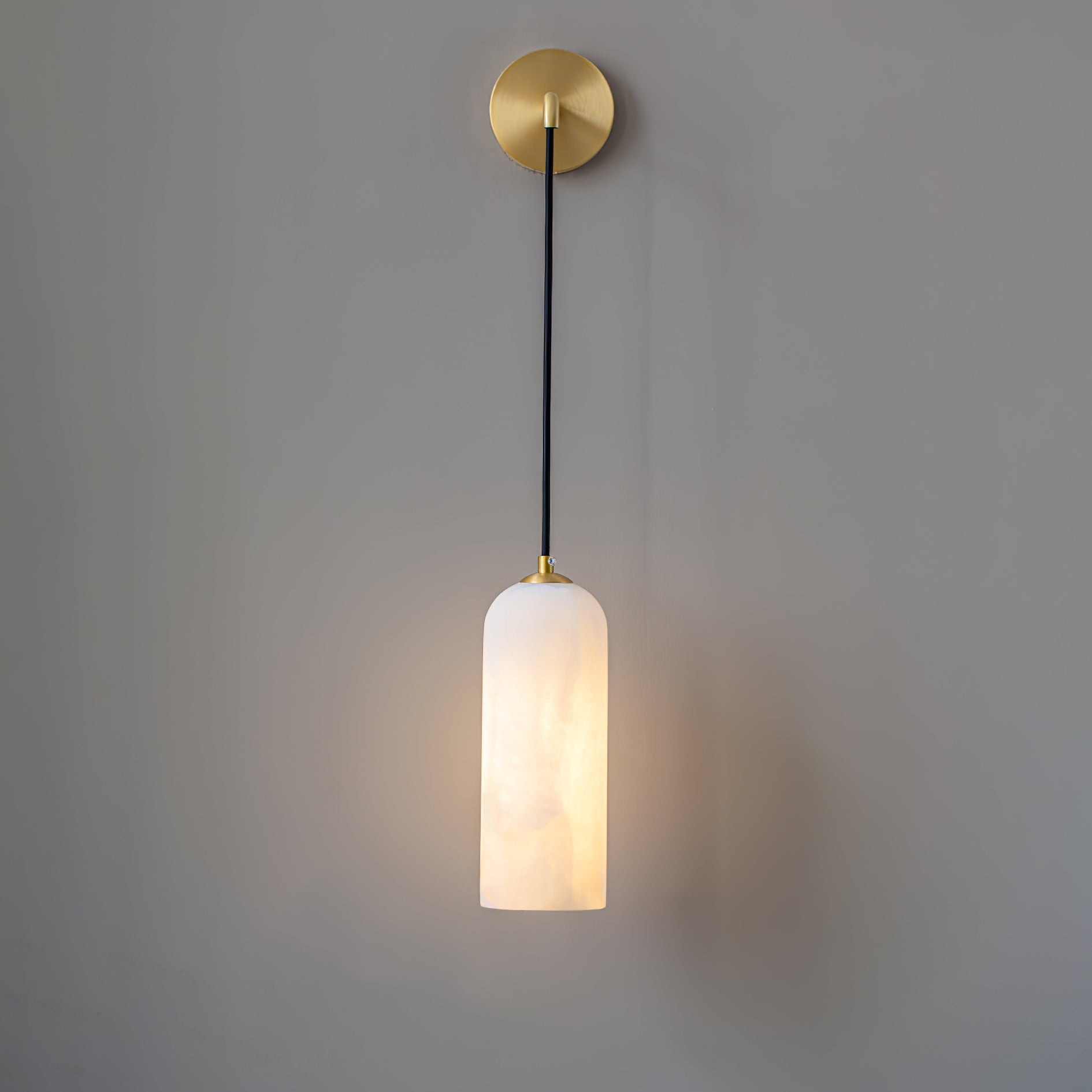 Modern Minimalist Copper Natural Marble Adjustable Wire Wall Lamp K527