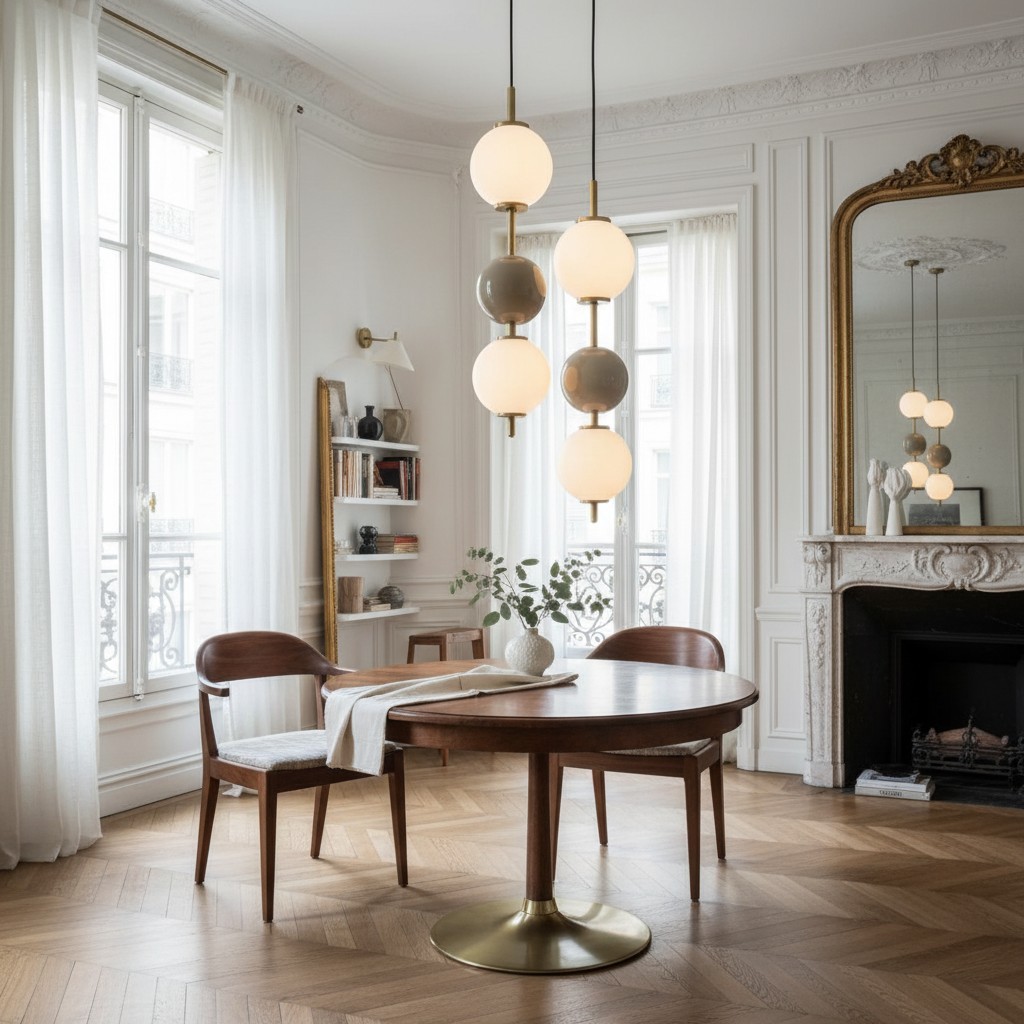 Cream Style Globe Bubble Pendant Light K154