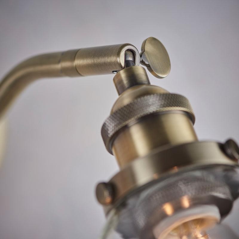 Adjustable Hansen Brass Wall Sconce - Clear Glass Design K1598