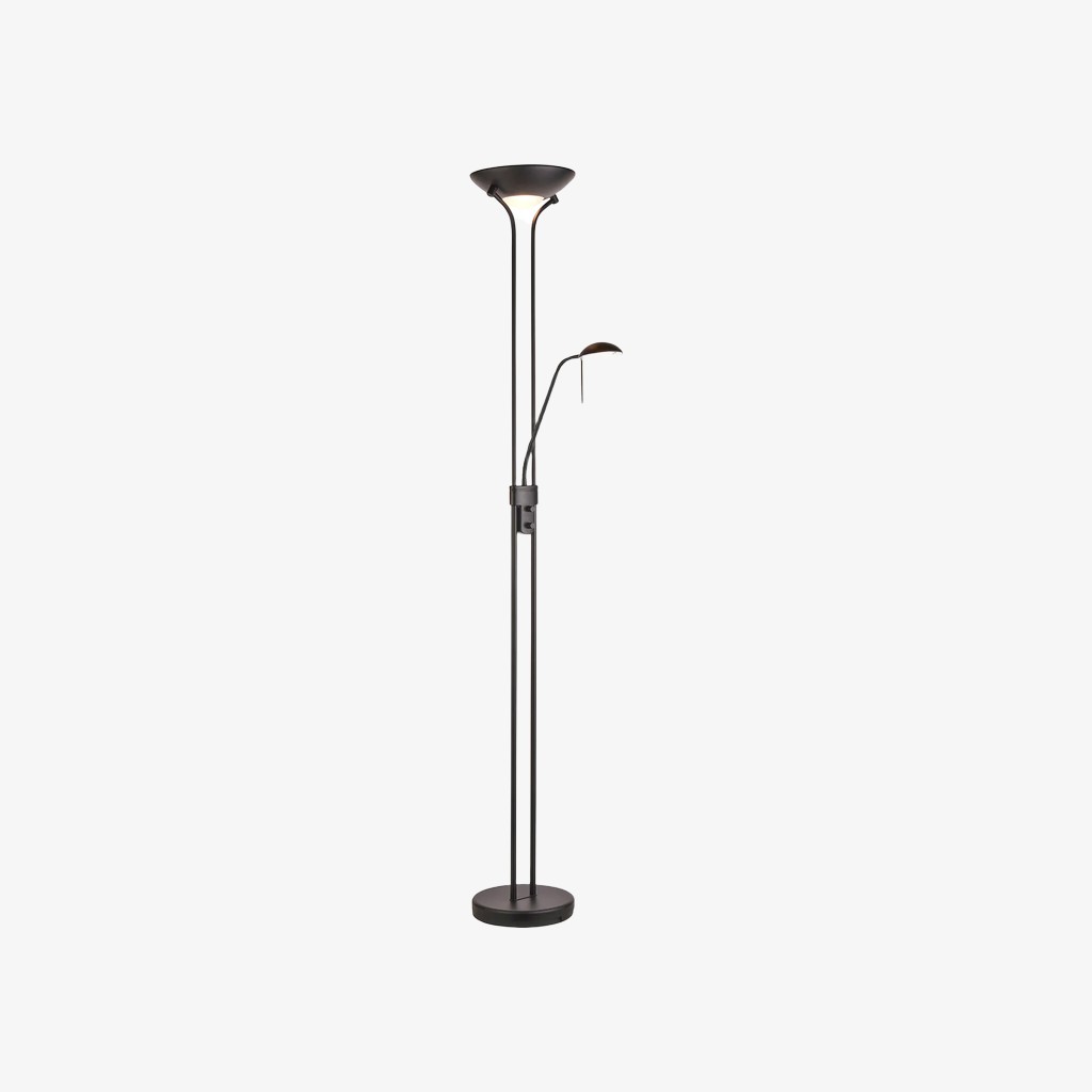 Linexis Art Deco Metal & Opal Glass Floor Lamp - Dual-Light Design for Modern Interiors K1910