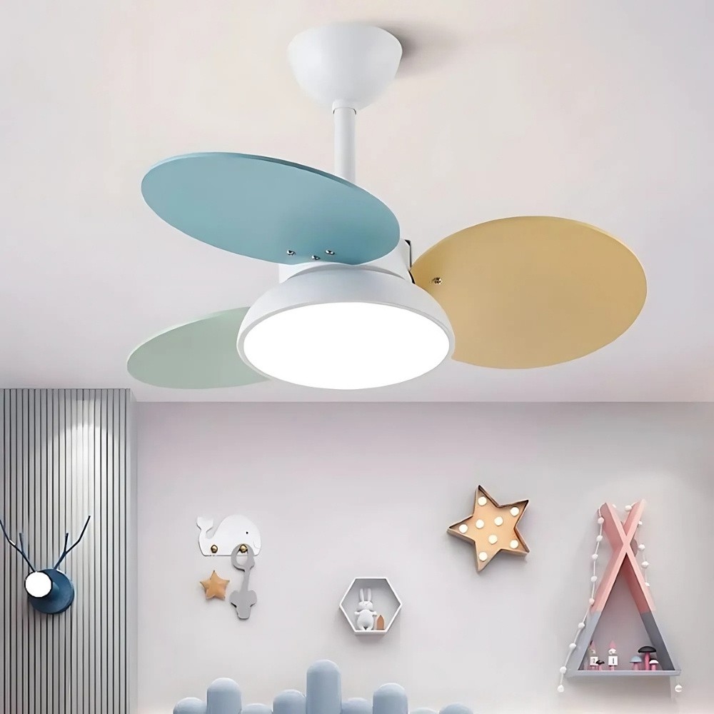 Nordic Colorful 3 Blade Ceiling Fan Light For Kids Room K1118