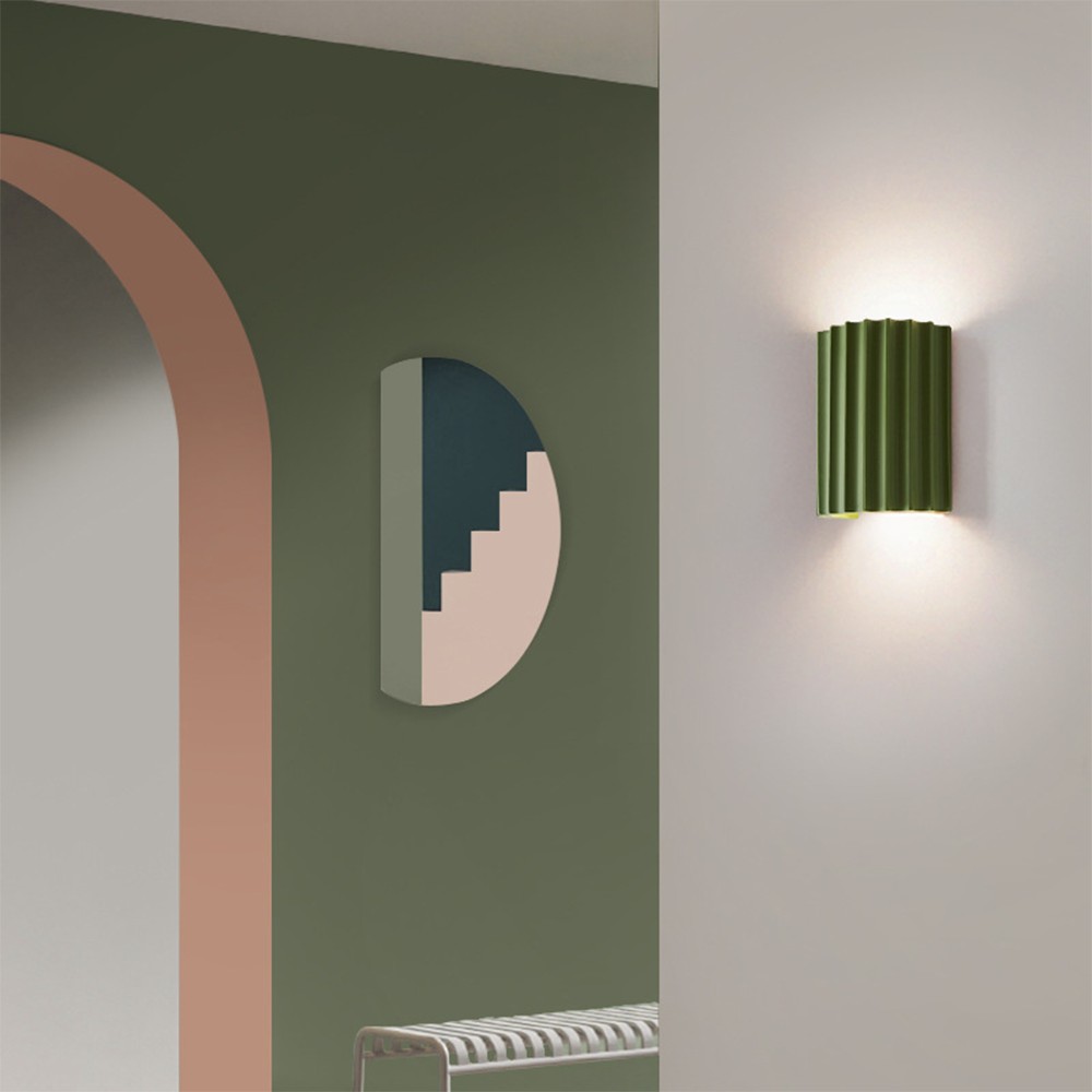 Striped Semicircle Resin Wall Lamp - Contemporary Accent Lighting for Living Room K95