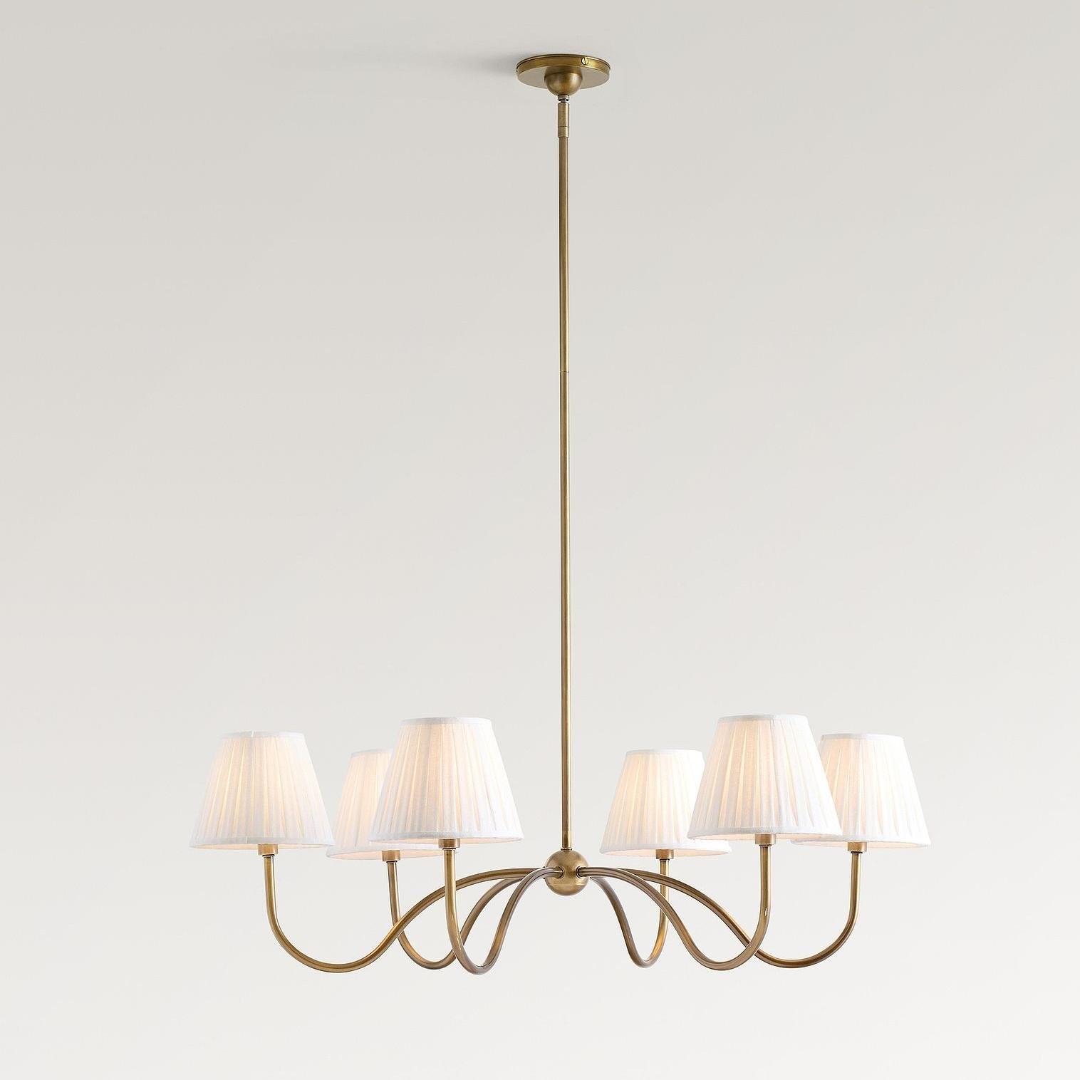 Luvora Round Pleated Shade Chandelier – Elegant Iron & Fabric Lighting for Dining & Living K1305