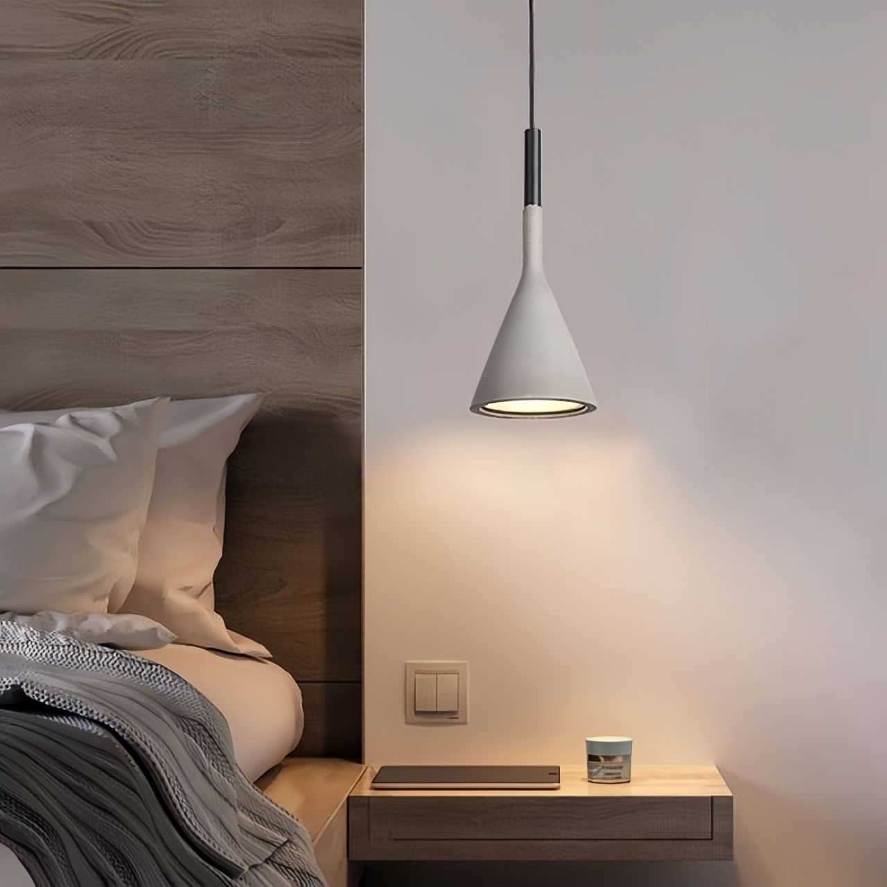 Minimalist Aplomb Pendant Light - Cement Cone Pendant Light for Kitchen Island