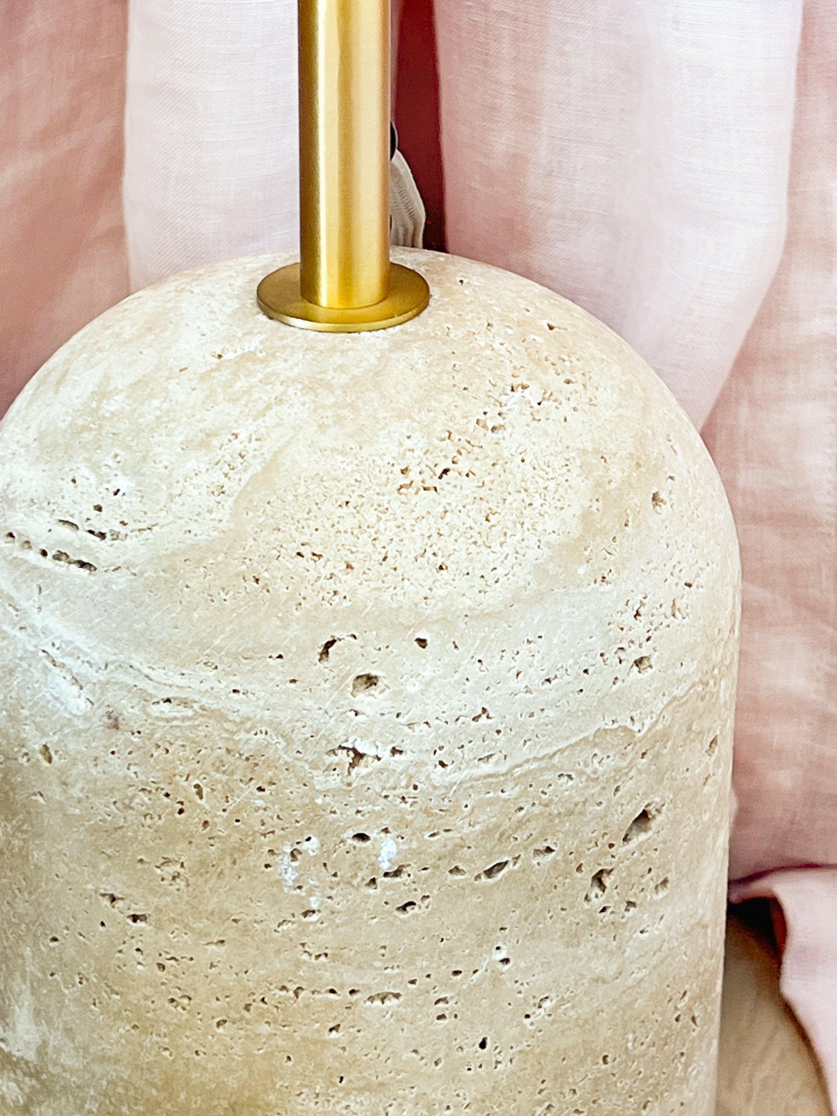 Modern Minimalist Travertine Base Glass Orb Floor Lamp K875