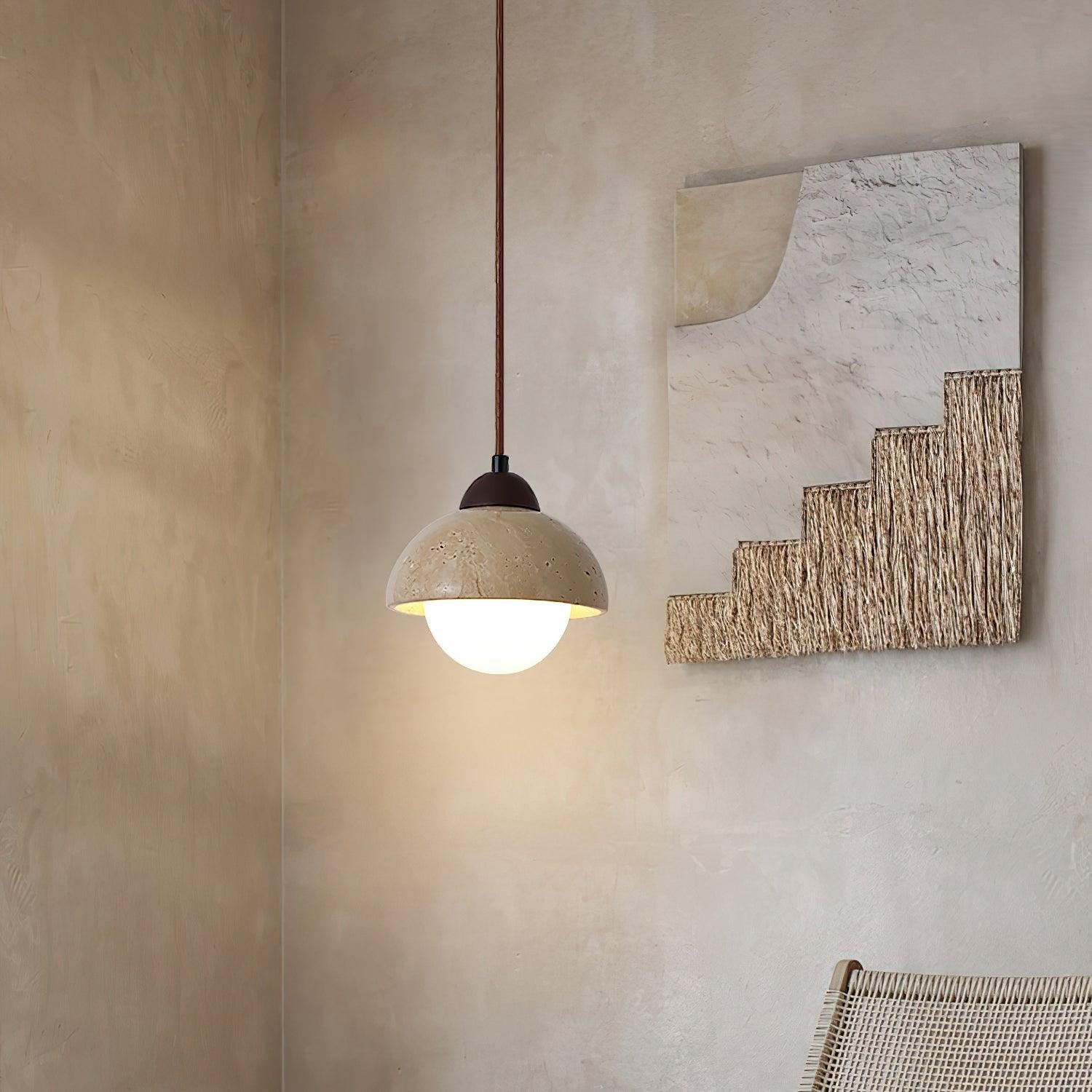 Yellow Travertine Wabi-Sabi Style Pendant Lamp K670