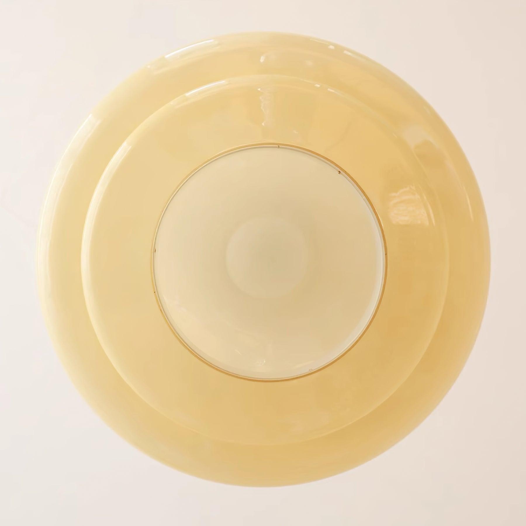 Round Yellow Stylish Simple Glass Pendant Lamp K573