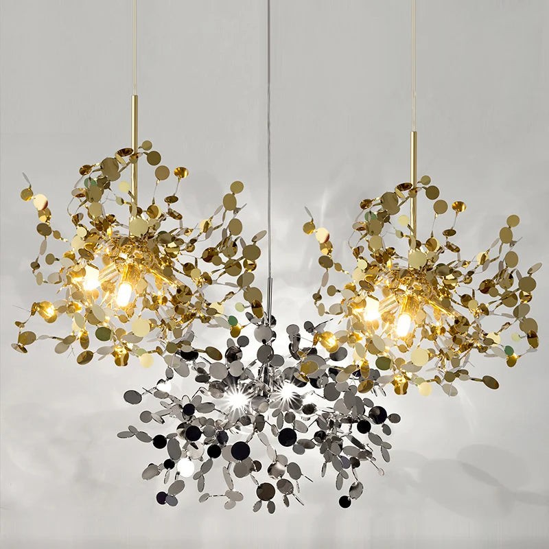 Modern Creative Decorative Leaf Stainless Steel Pendant Light K346