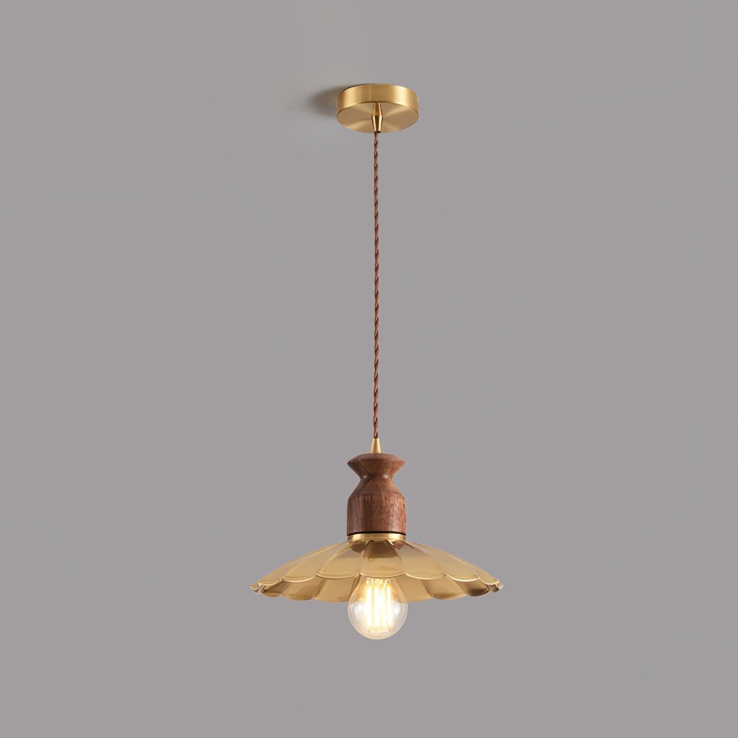 Round Brass Metal Badge Gold Pendant Lamp K272