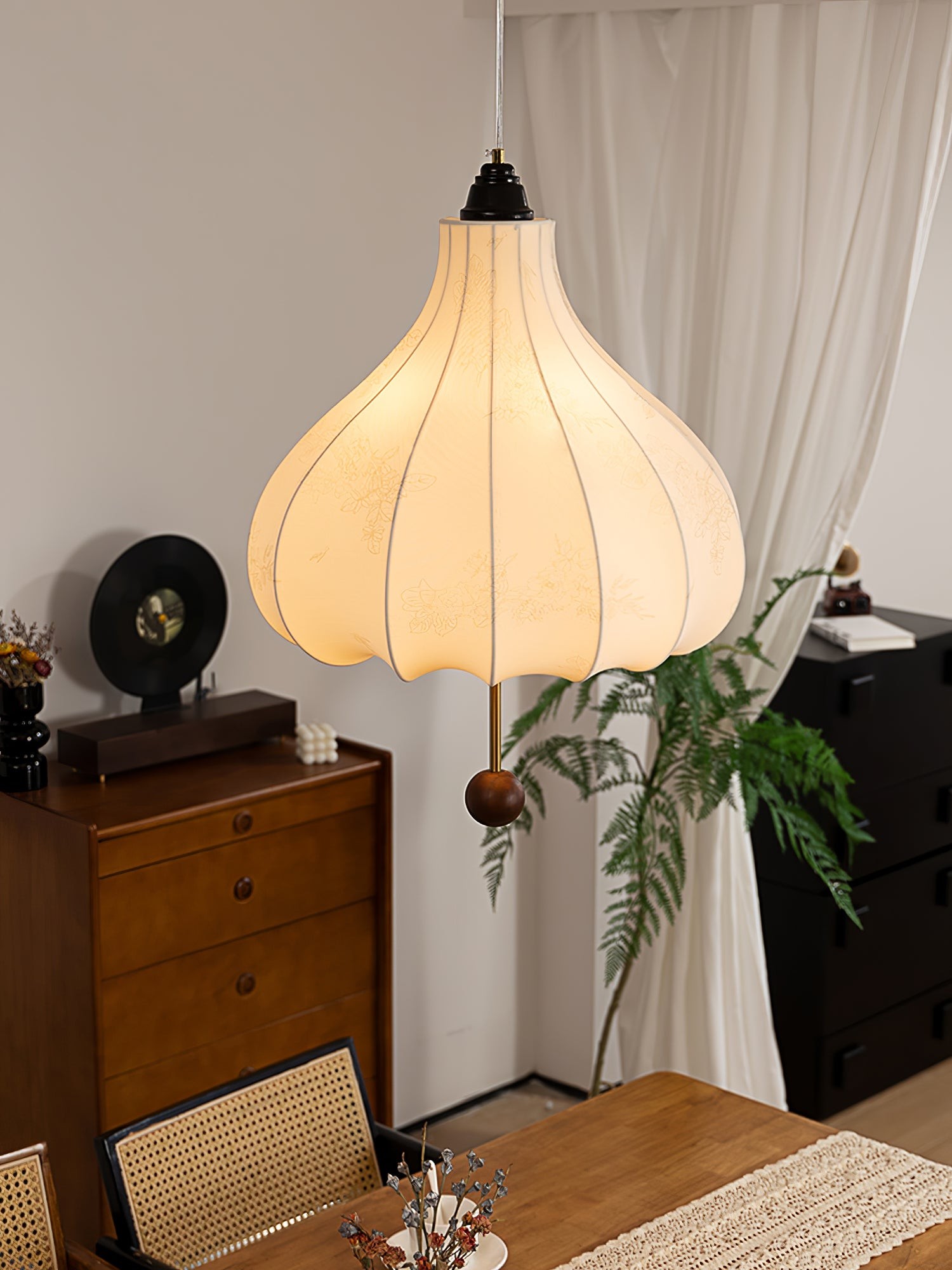 Retro Chestnut Fabric Pendant Light K318