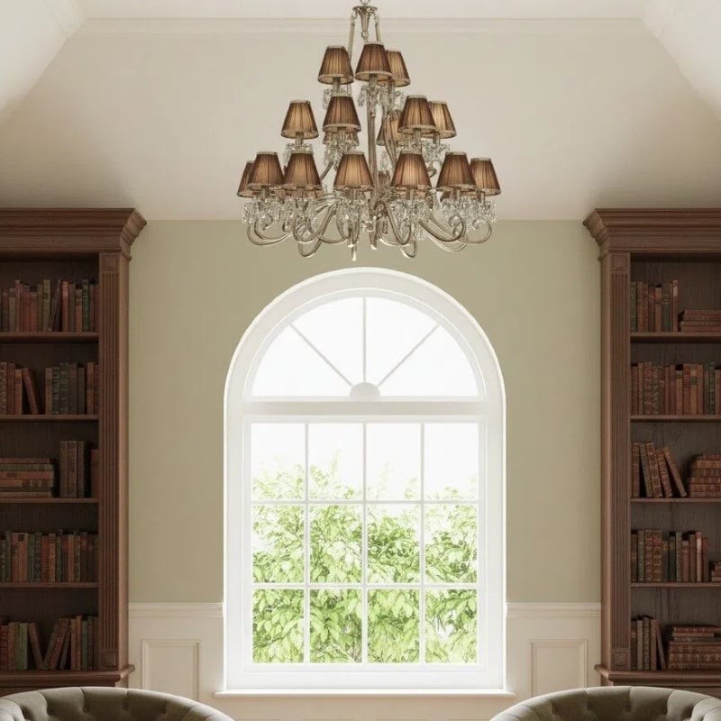 Talonis Multi-light Fabric Chandelier - Elegant Metal Curved Arms for Dining and Living K1900