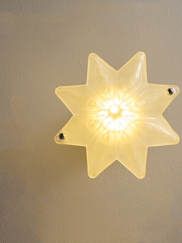Art Deco Star Ceiling Lamp - Frosted Glass Fixture for Hallway & Entryway - Astris Ceres K1582