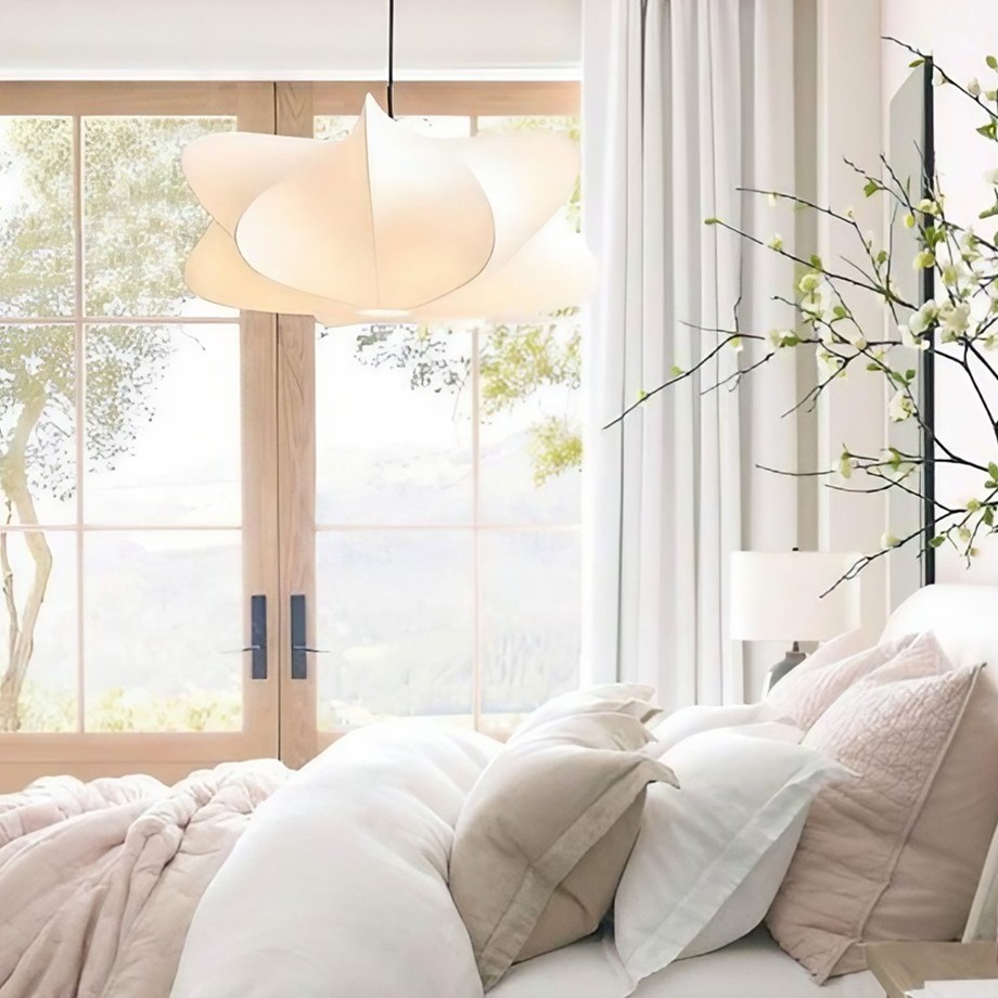 Lunaveo Timeless Minimal Silk Pendant Lamp - Cloud Shade Lighting for Home Decor K369