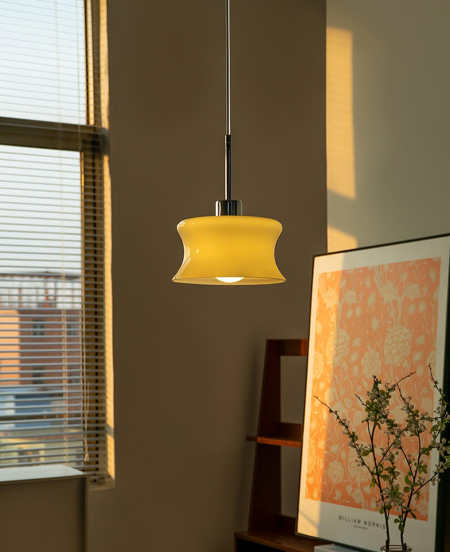 French Vintage Glass Window Pendant Lamp K232