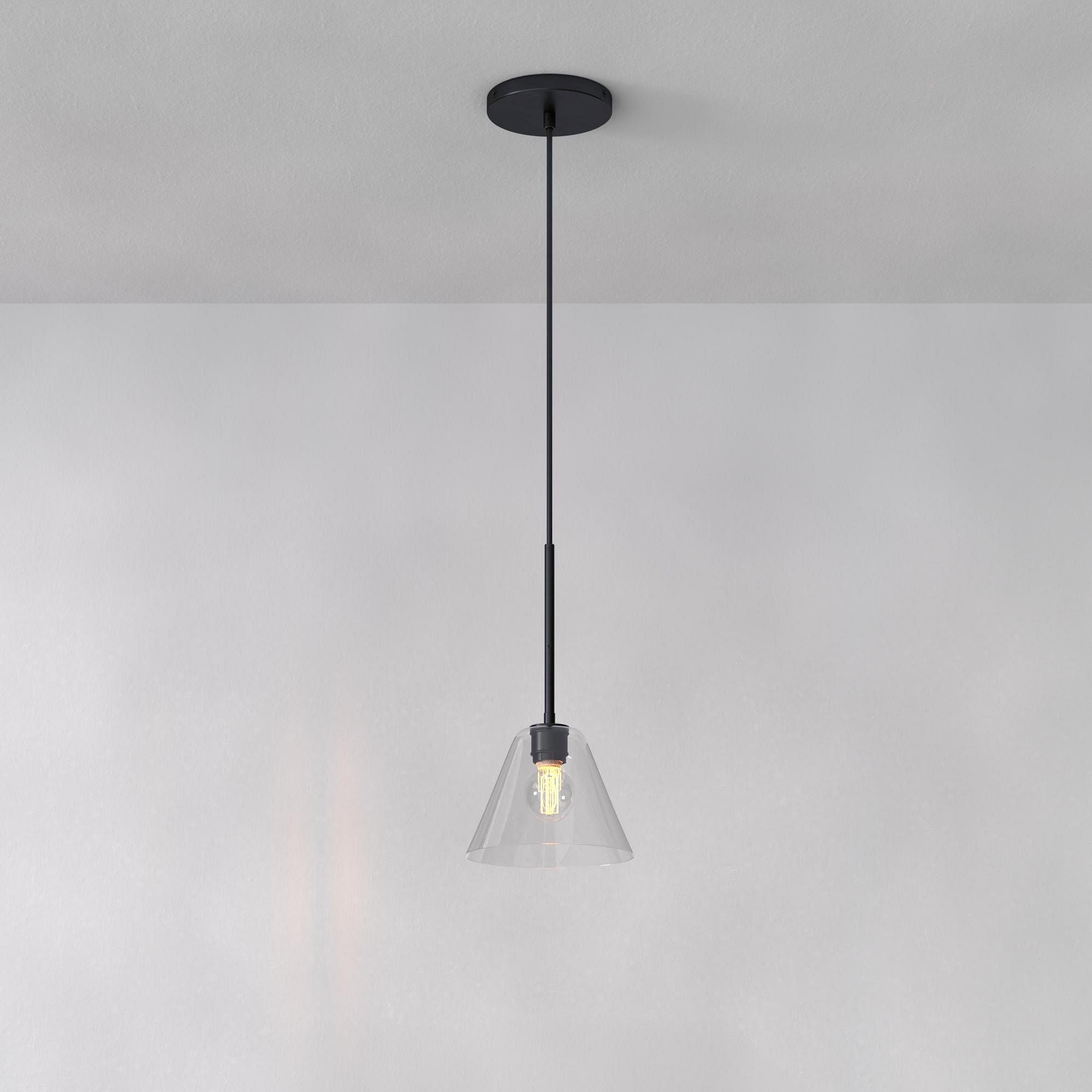 Conica Modern Glass Cone Pendant Light - Minimalist Hanging Lamp for Dining Room K1338