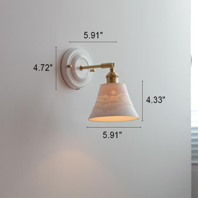Vintage Japanese Ceramic Brass 1-Light Wall Sconce Lamp K1284