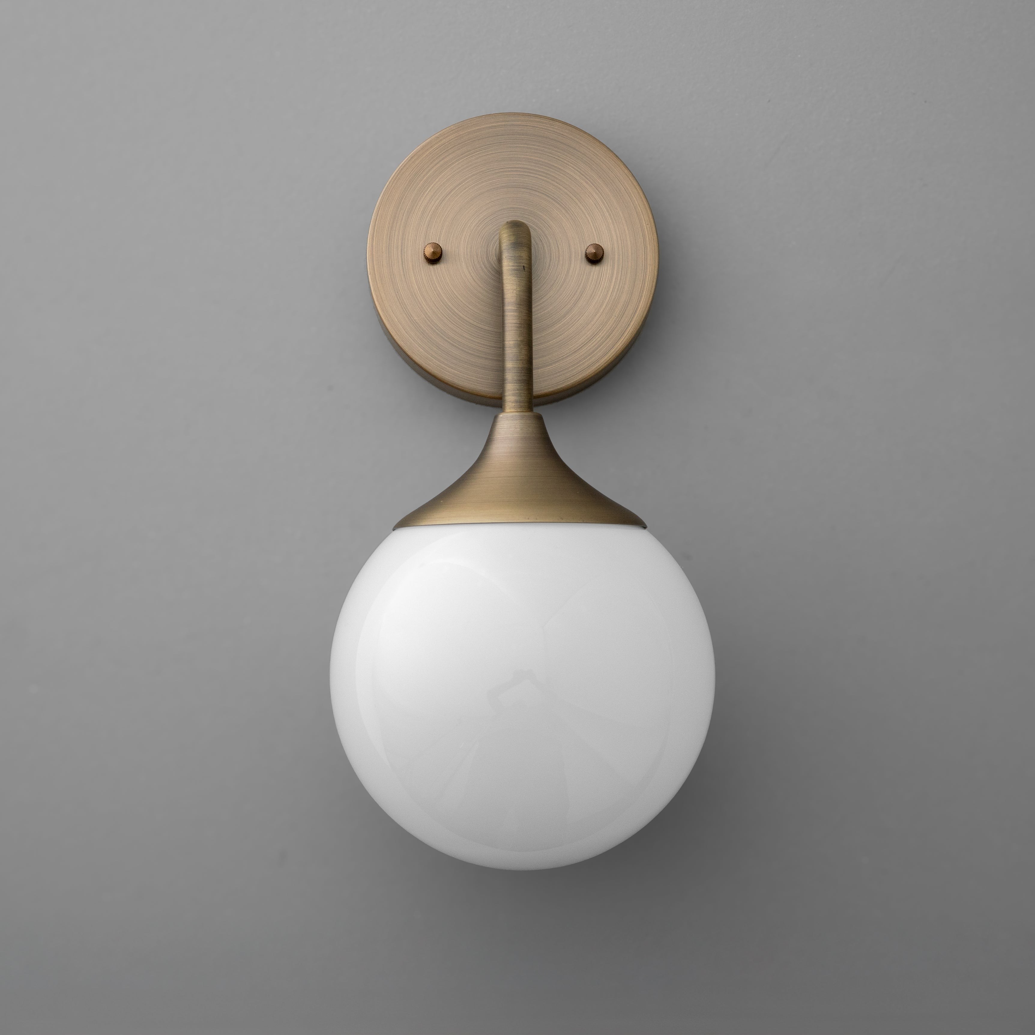 Glorica Glass Wall Sconce - Frosted Globe Light with Brass Fixture K1533