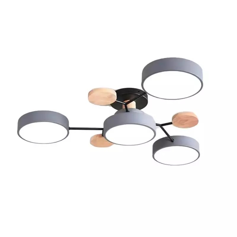 Coloful Branched Round Wooden Ceiling Light K176