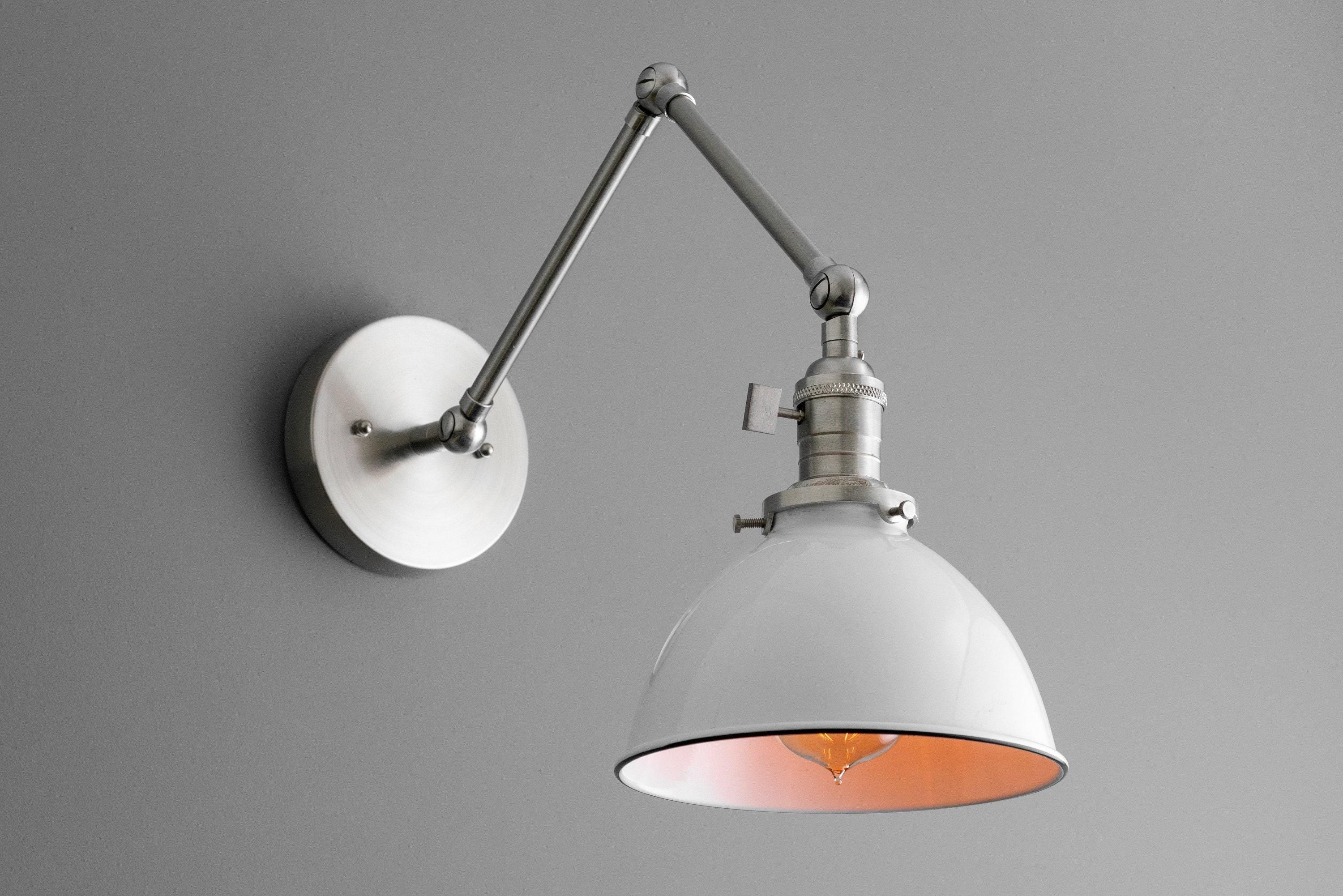 Conique Metal Vintage Industrial Swing Arm Wall Lamp - Adjustable Dome Shade for Study K1467