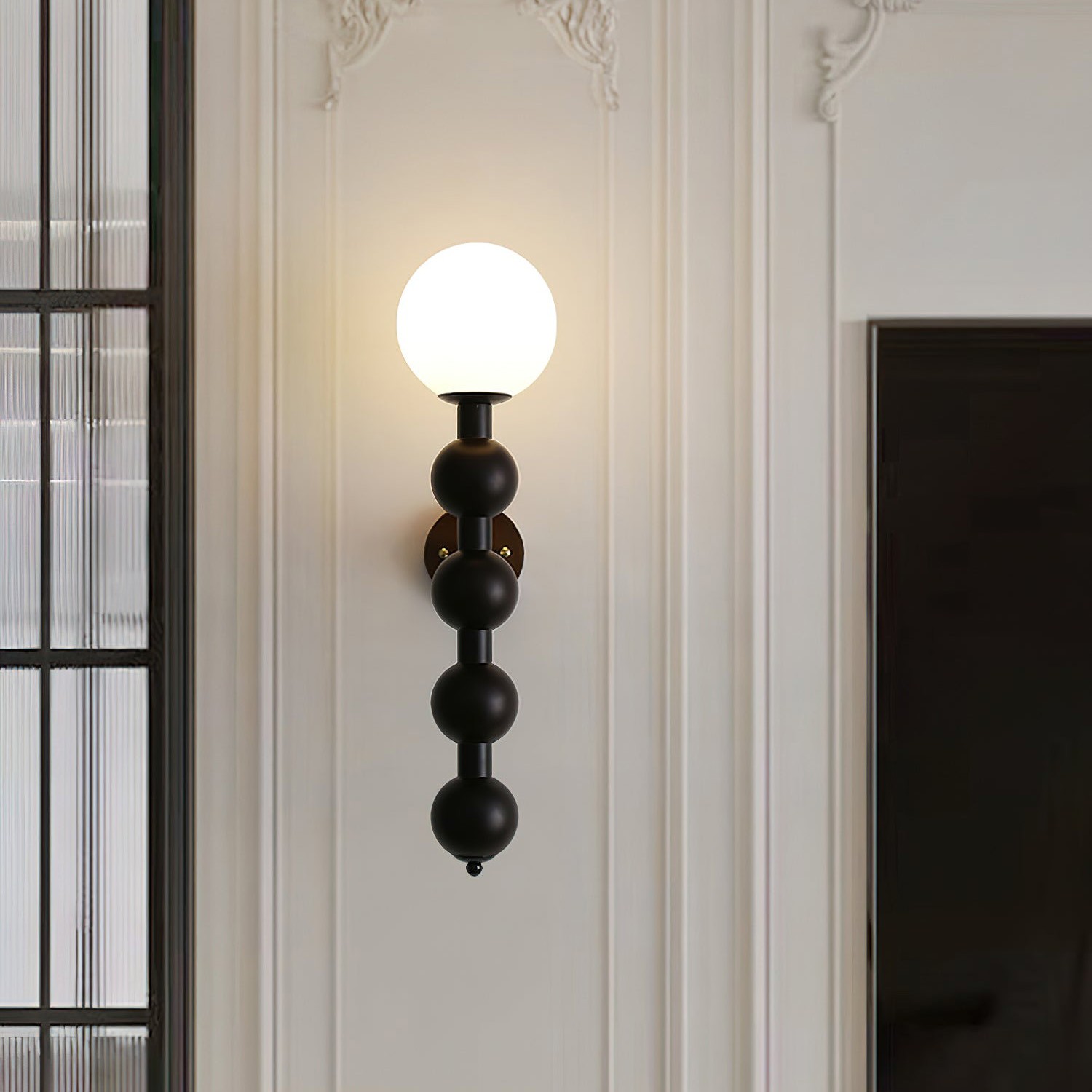 Country French Wooden Gourd Ball Wall Lamp K162