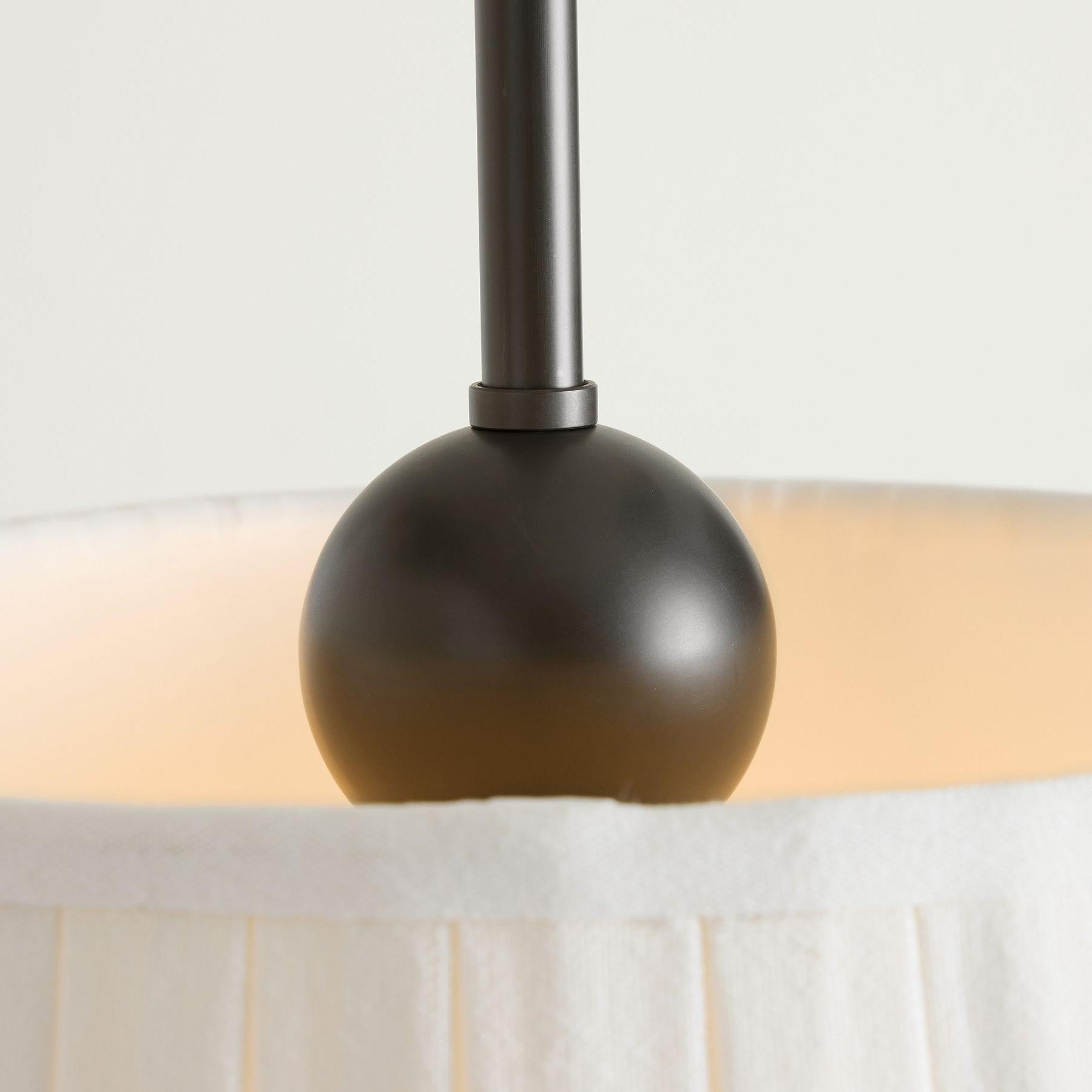 Luvora Refined Fabric Pendant Light – Pleated Textile Shade with Iron Base K1303