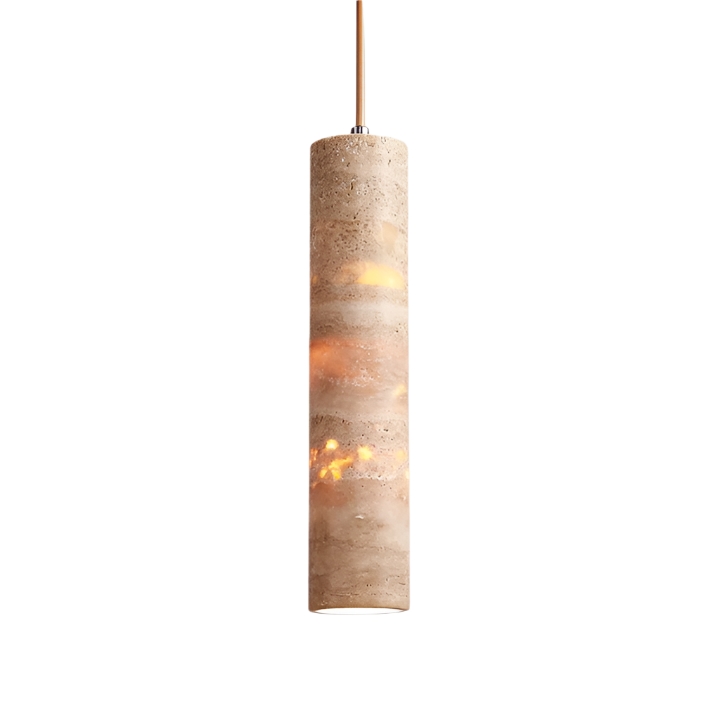 Cream Travertine Tube Pendant Light D912